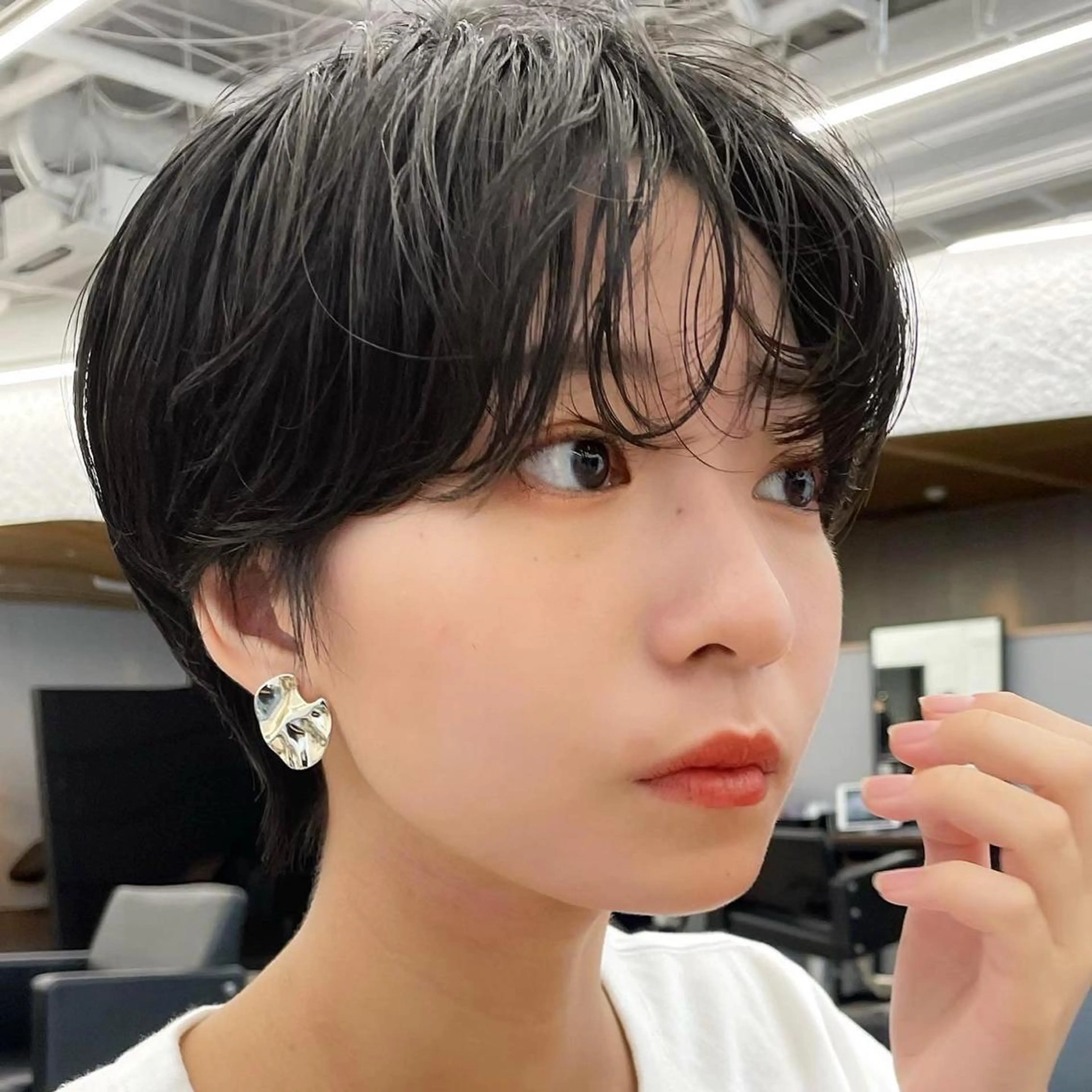 ショート パーマ ショートヘア カット パーマ レイヤー/ショート透 明感カラー/西田祐賀のヘアスタイル