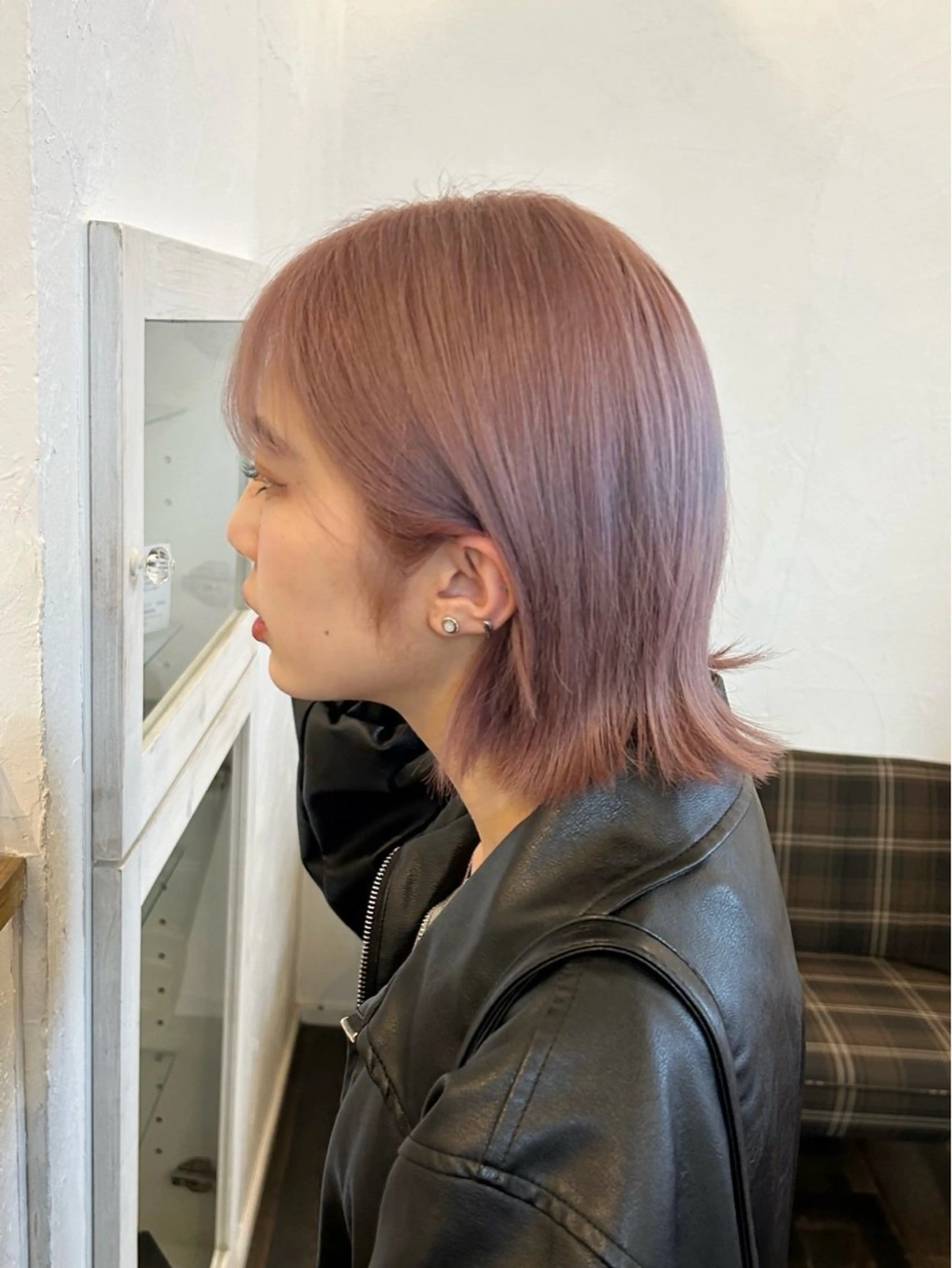 ミディアム カラー ブリーチ ラベンダーカラー ピンクカラー ピンクラベンダー Hair Muse'e 大西店所属・水谷 優華のヘアスタイル
