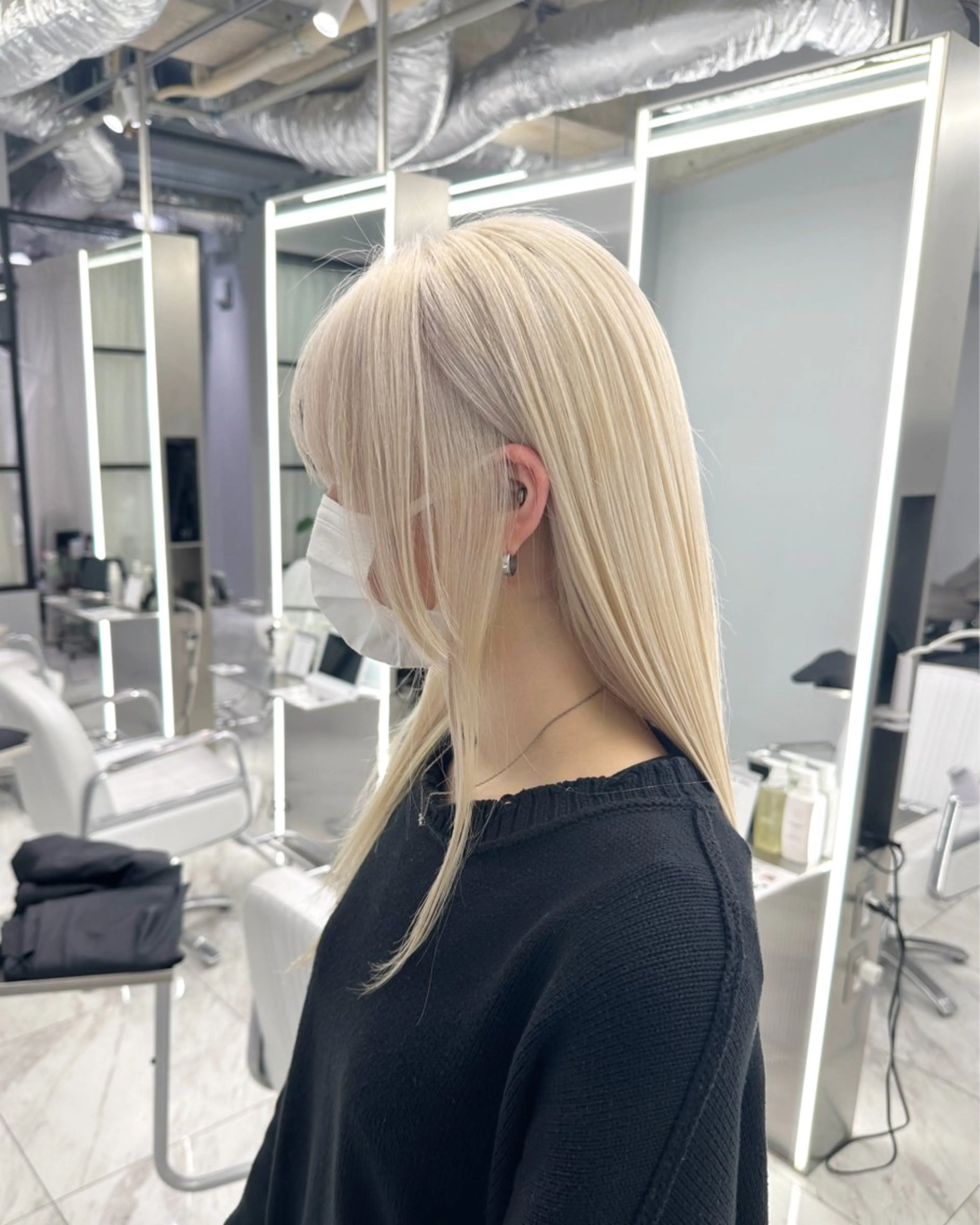 ロング カラー カット ヘアカラー トリートメント 新宿ケアブリーチ 稲垣颯太のヘアスタイル