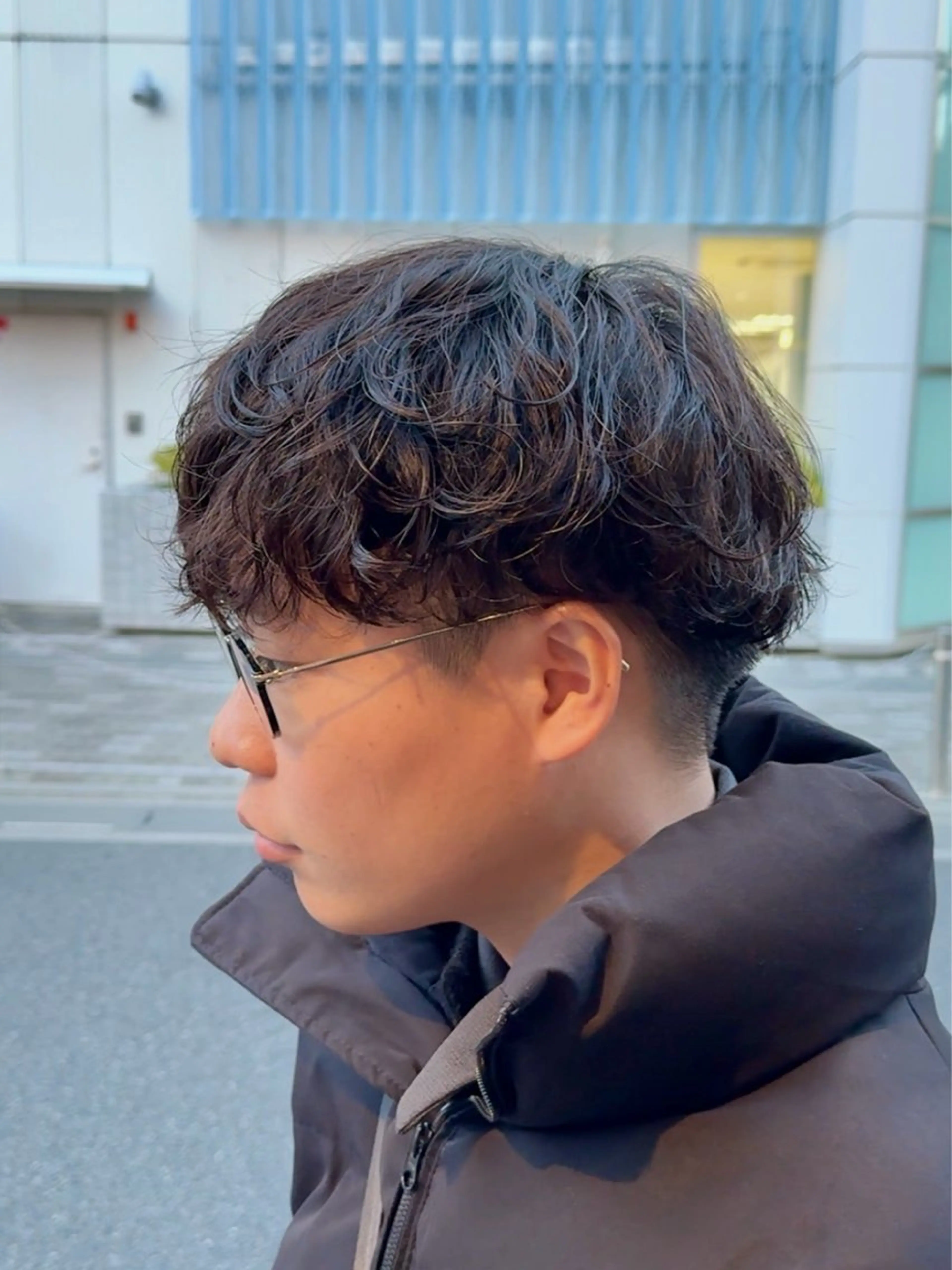 ショート パーマ メンズ マッシュ メンズパーマ パーマ 藤田 明輝のヘアスタイル