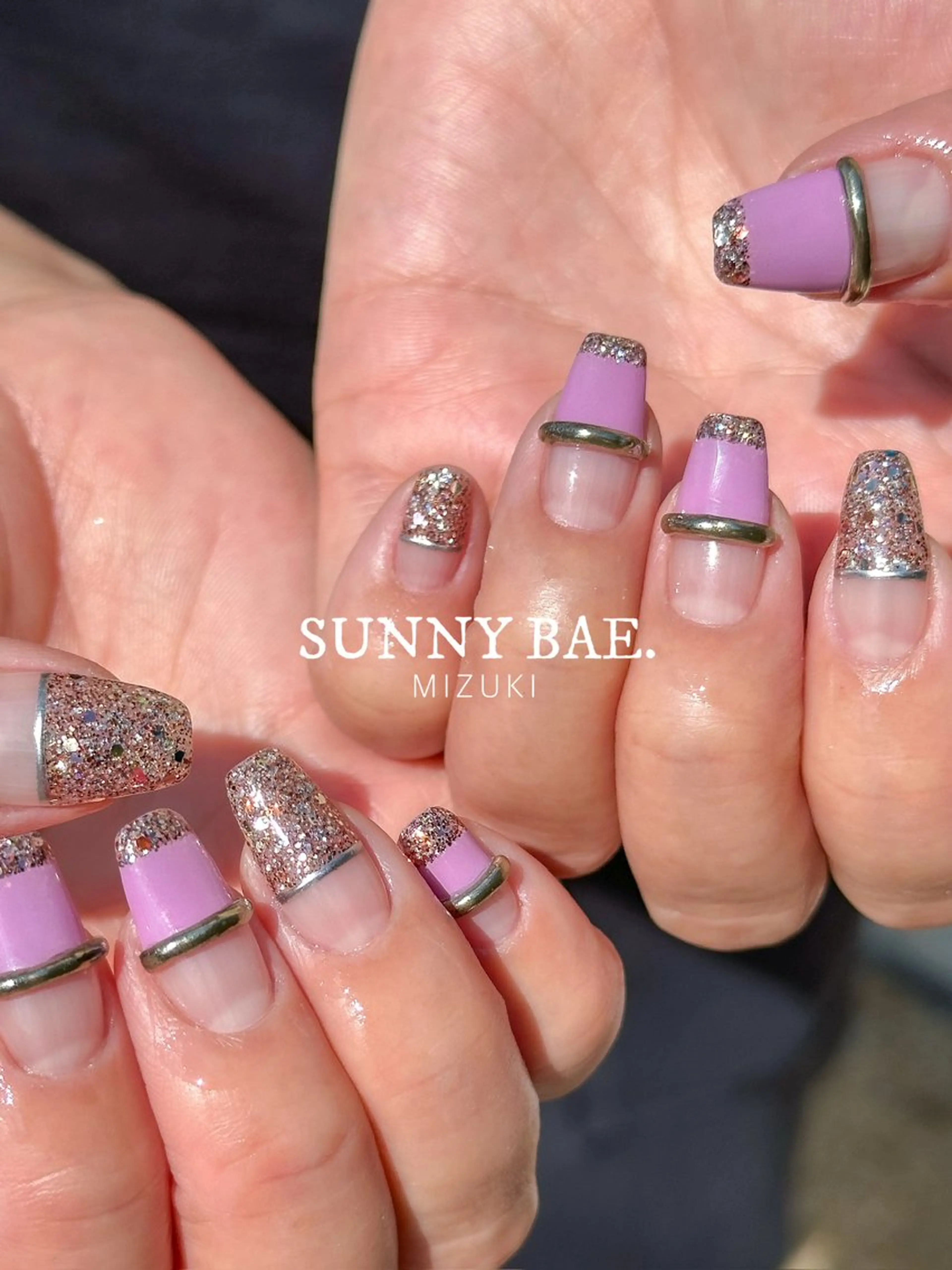 ネイル ラメ(グリッター) ミラーネイル ハンドネイル SUNNY BAE. 🌼MIZUKIのネイルデザイン