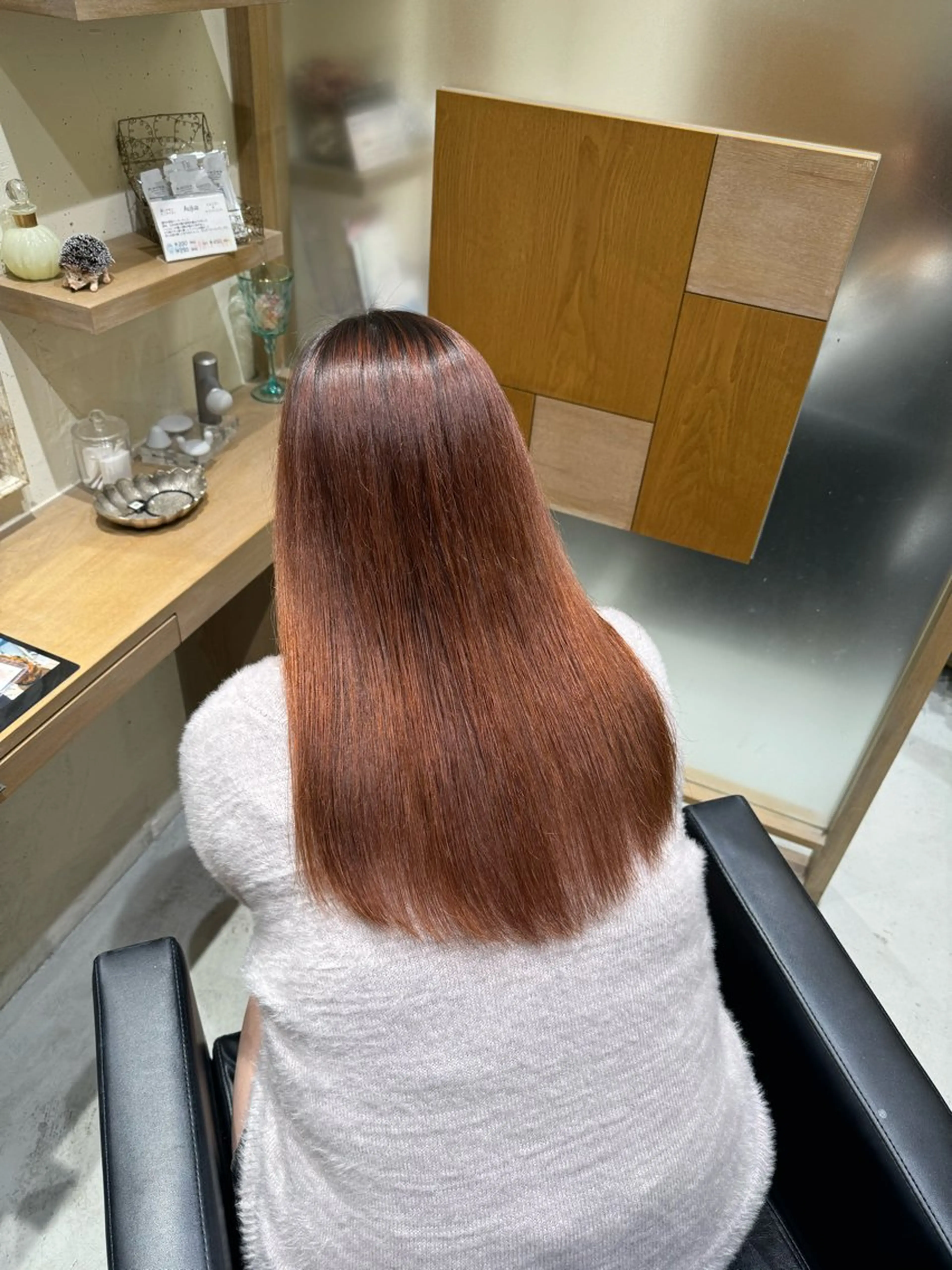 セミロング 縮毛矯正 トリートメント カット 縮毛矯正 透明感カラー/髪質改 善/束感まつ毛/にかのヘアスタイル