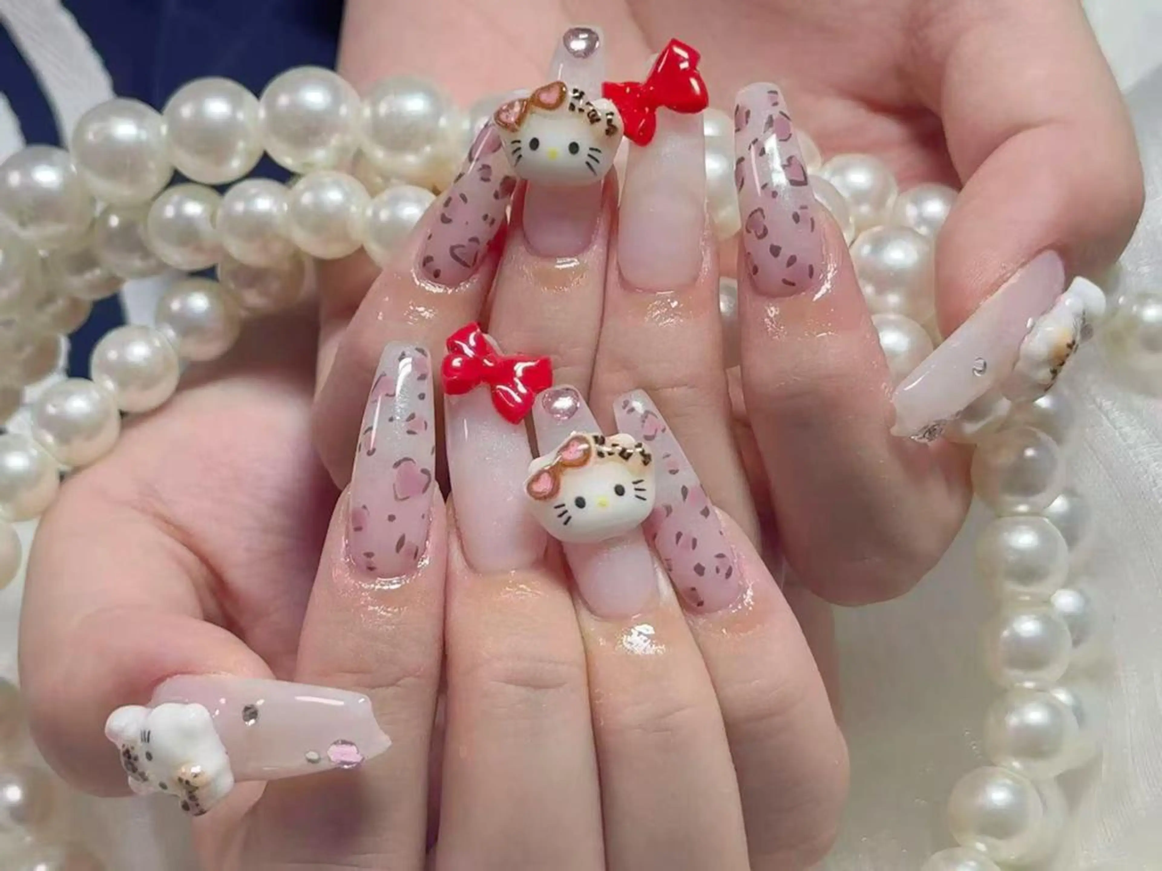 ネイル アートネイル クリアネイル 成人式 長さ出し フラッシュネイル Lucky nail salonのネイルデザイン