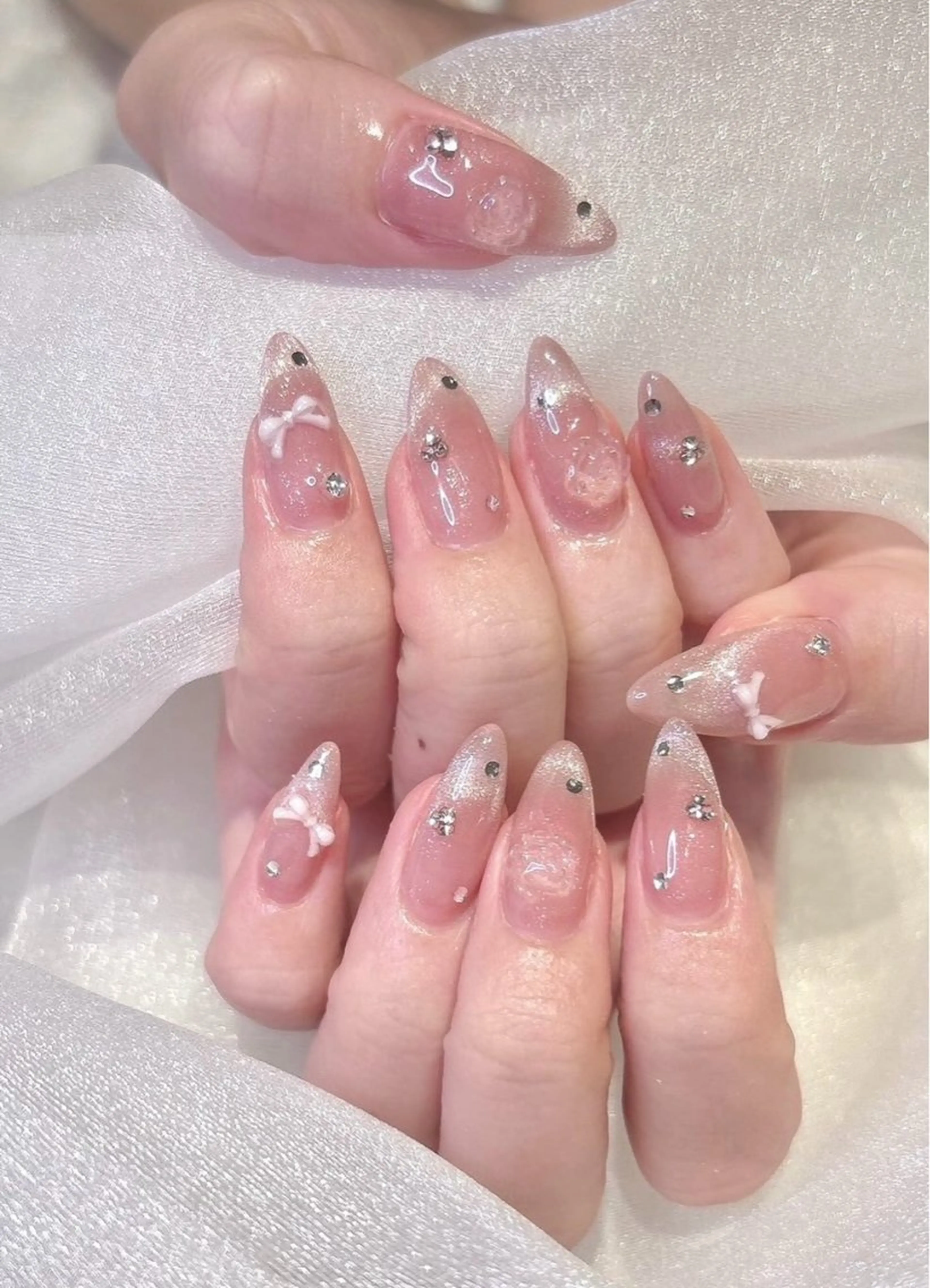 ネイル 韓国ネイル 持ち込み ニュアンスネイル ネイルチップ ハンドネイル TABI ANA.CHUOのネイルデザイン