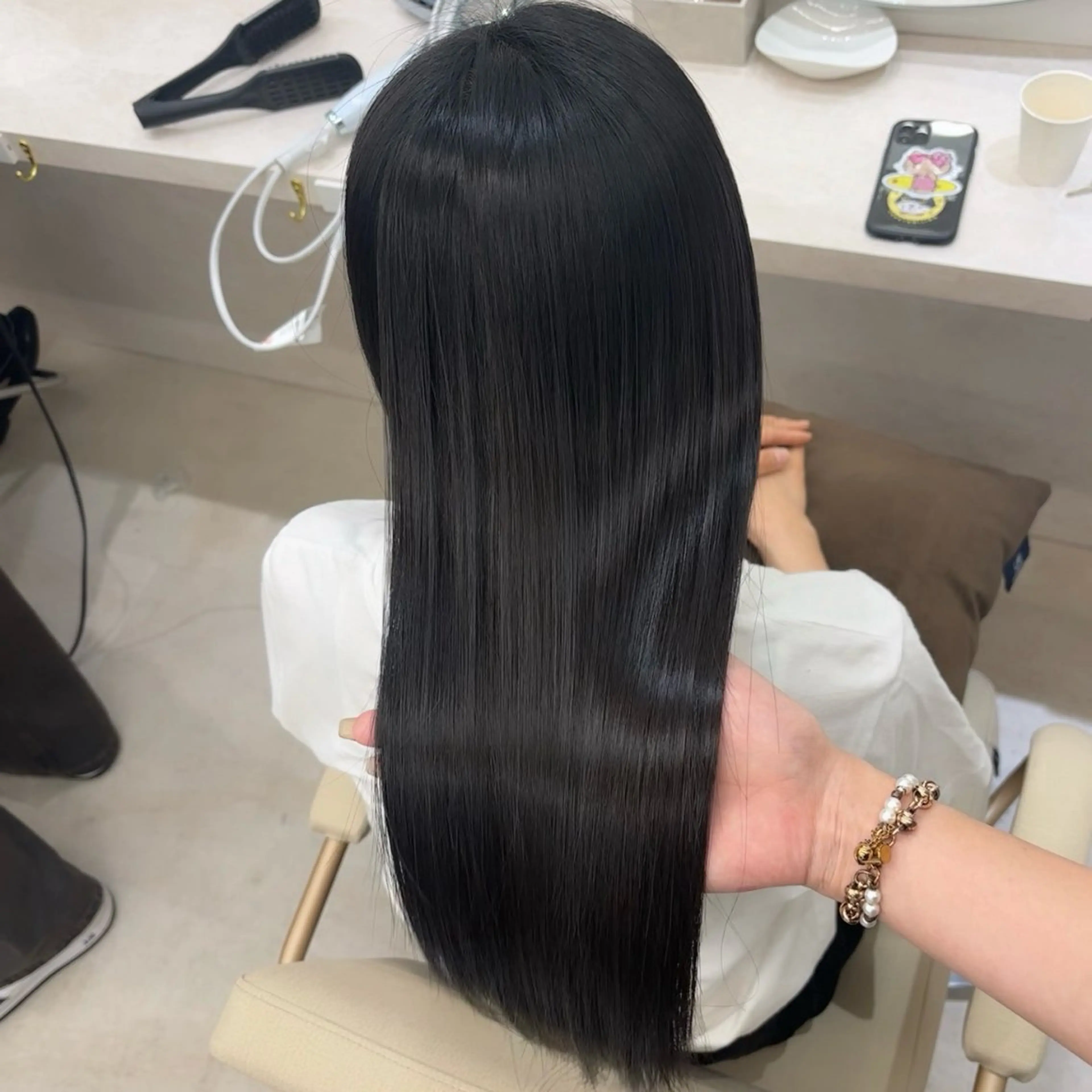 ロング カラー パーマ 透明感カラー ストレートパーマ カット ヘアカラー 縮毛矯正 Coreさち 【カットモデル募集】のヘアスタイル