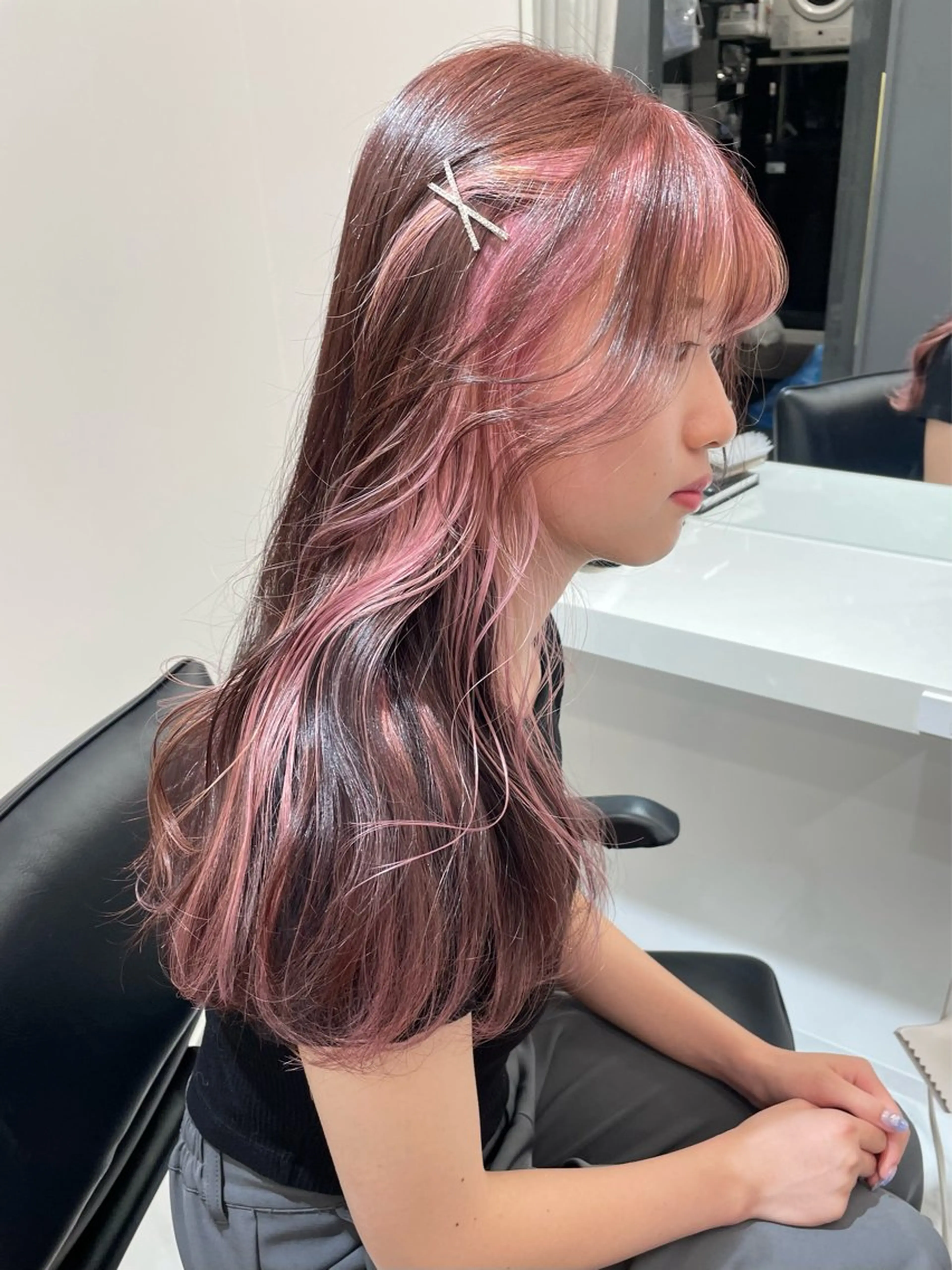 ロング カラー ハイトーンカラー インナーカラー ヘアカラー トリートメント 大人韓国ヘア 渋谷/Satsukiのヘアスタイル