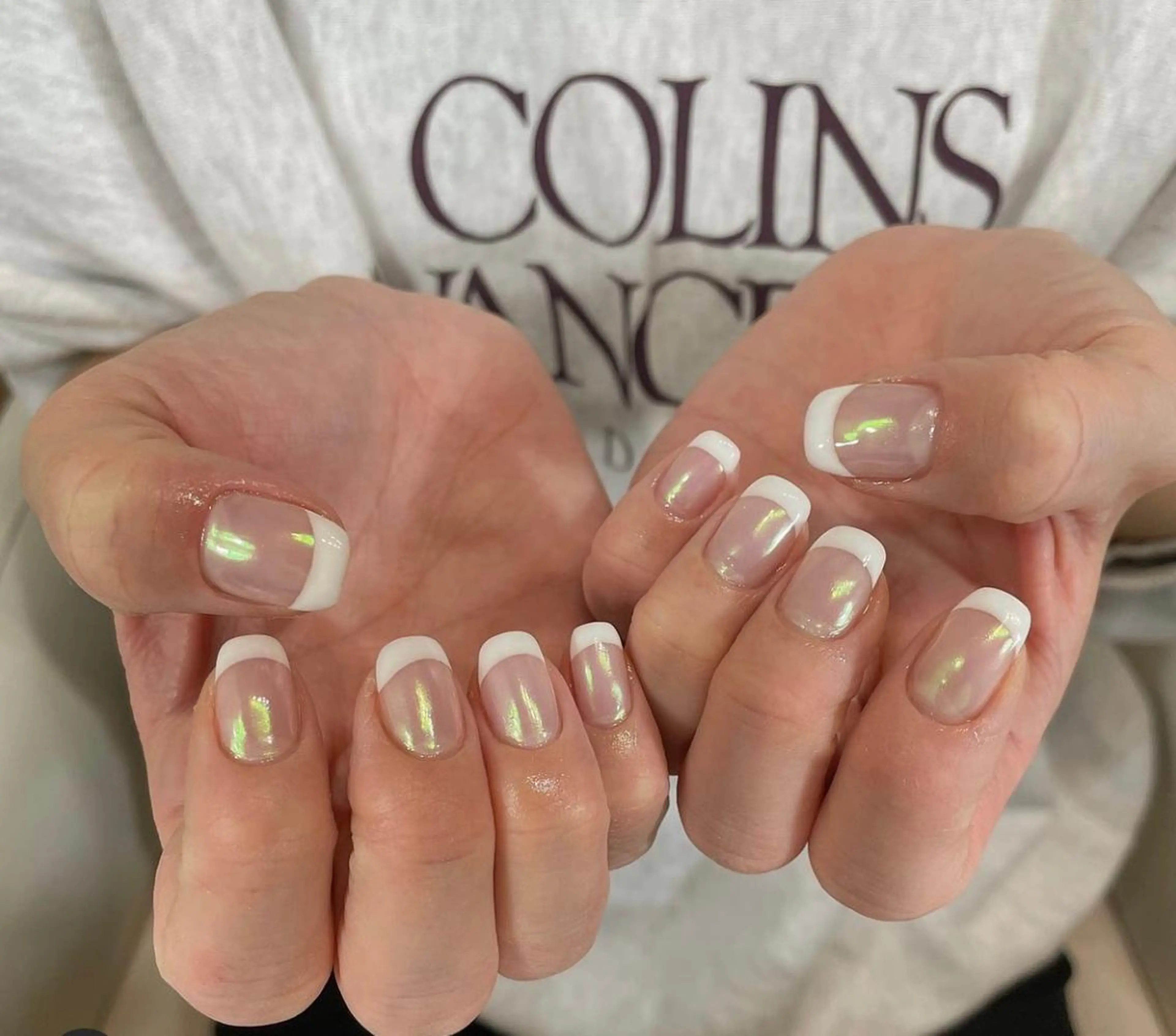 ネイル オーロラネイル フレンチネイル ニュアンスネイル オフィスネイル ワンカラーネイル Moana Nail 長さだし専門店のネイルデザイン