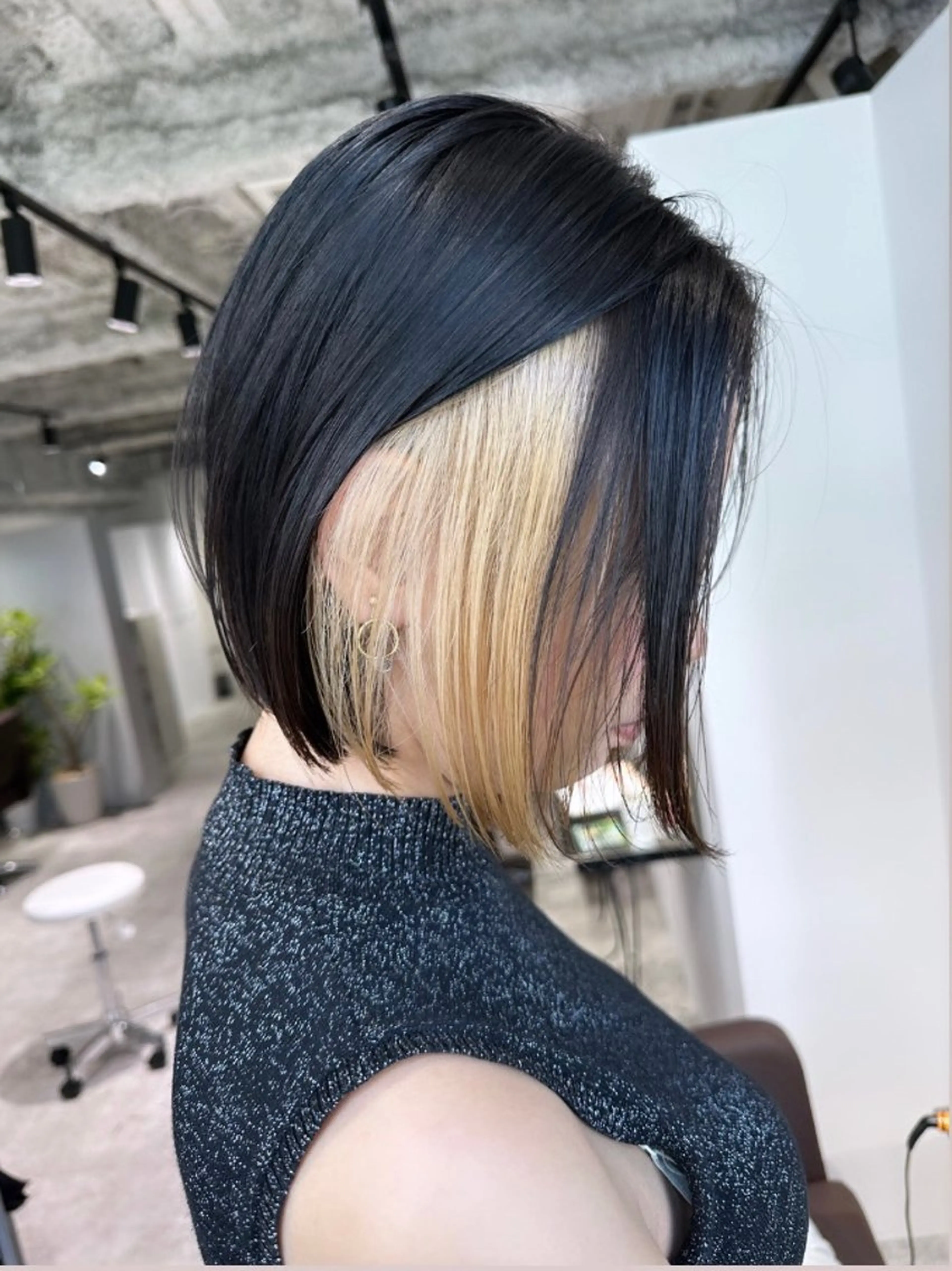 ミディアム カラー ヘアアレンジ カット ヘアカラー トリートメント 心斎橋ダブルカラー ボブ/レイヤーのヘアスタイル