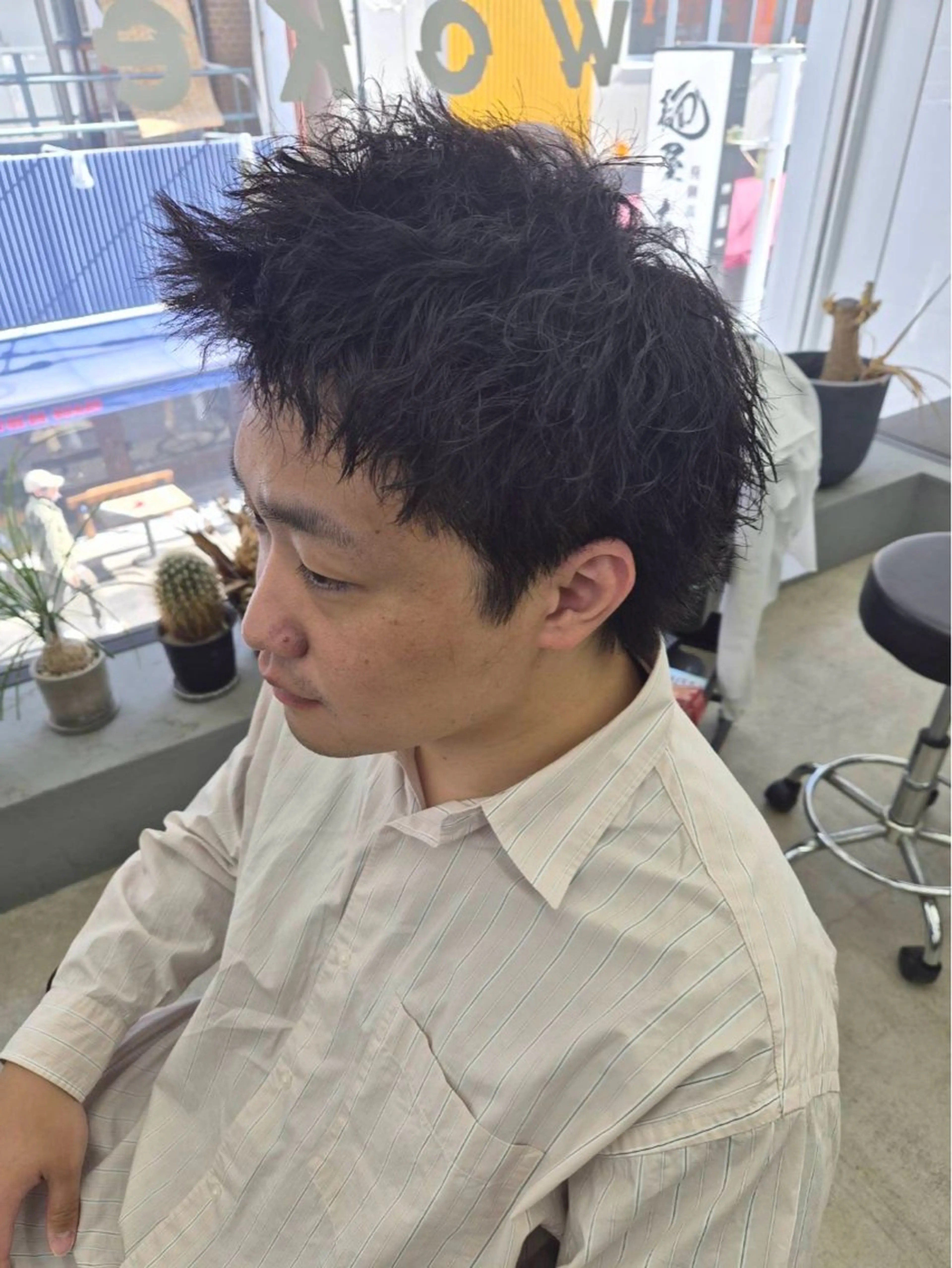 ショート パーマ メンズ カット パーマ メンズ専門サロン wokeのヘアスタイル