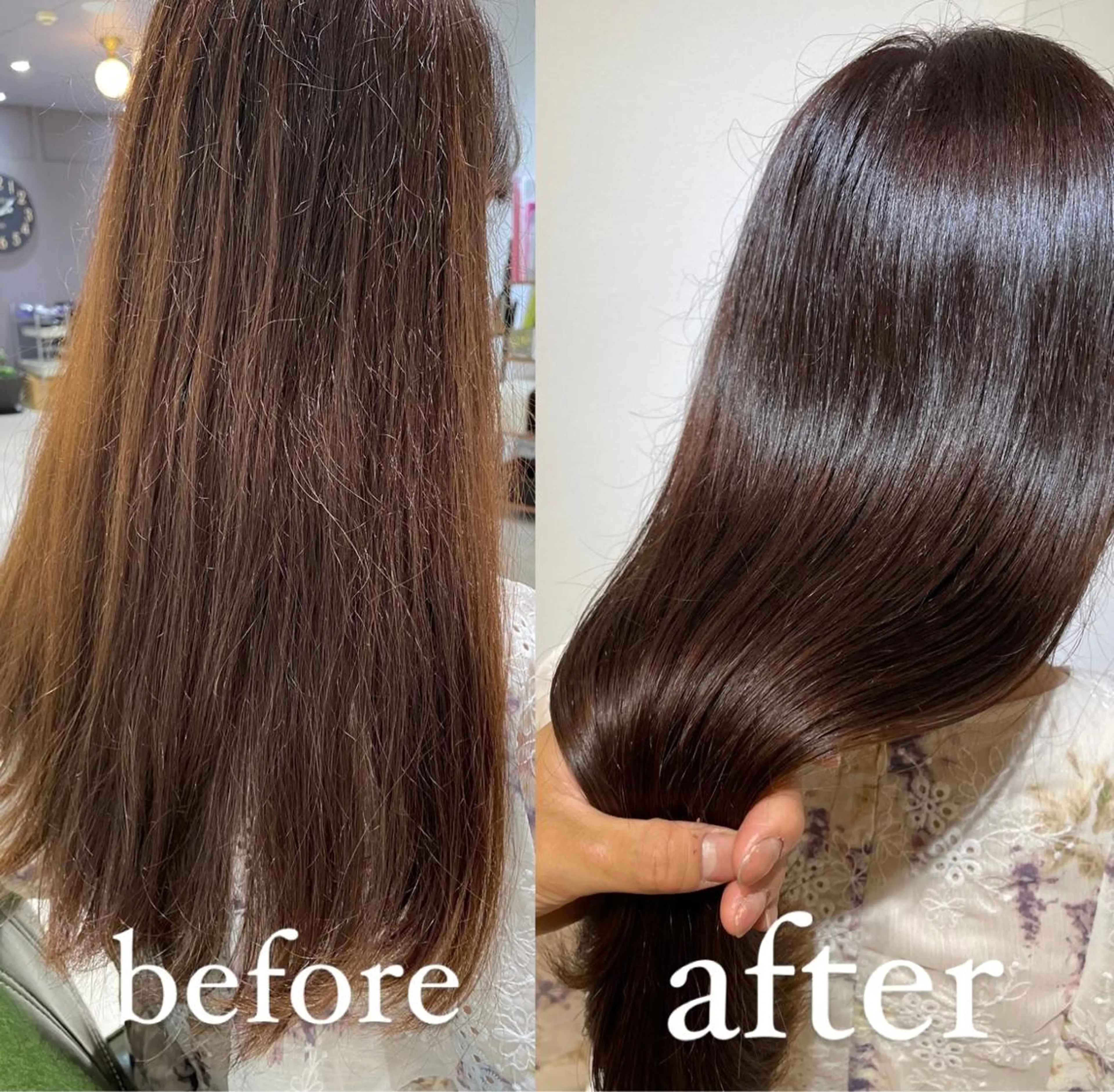 セミロング カラー ブラウンカラー カット ヘアカラー トリートメント 過去一の柔髪ヘア 🌿IVYjoureのヘアスタイル