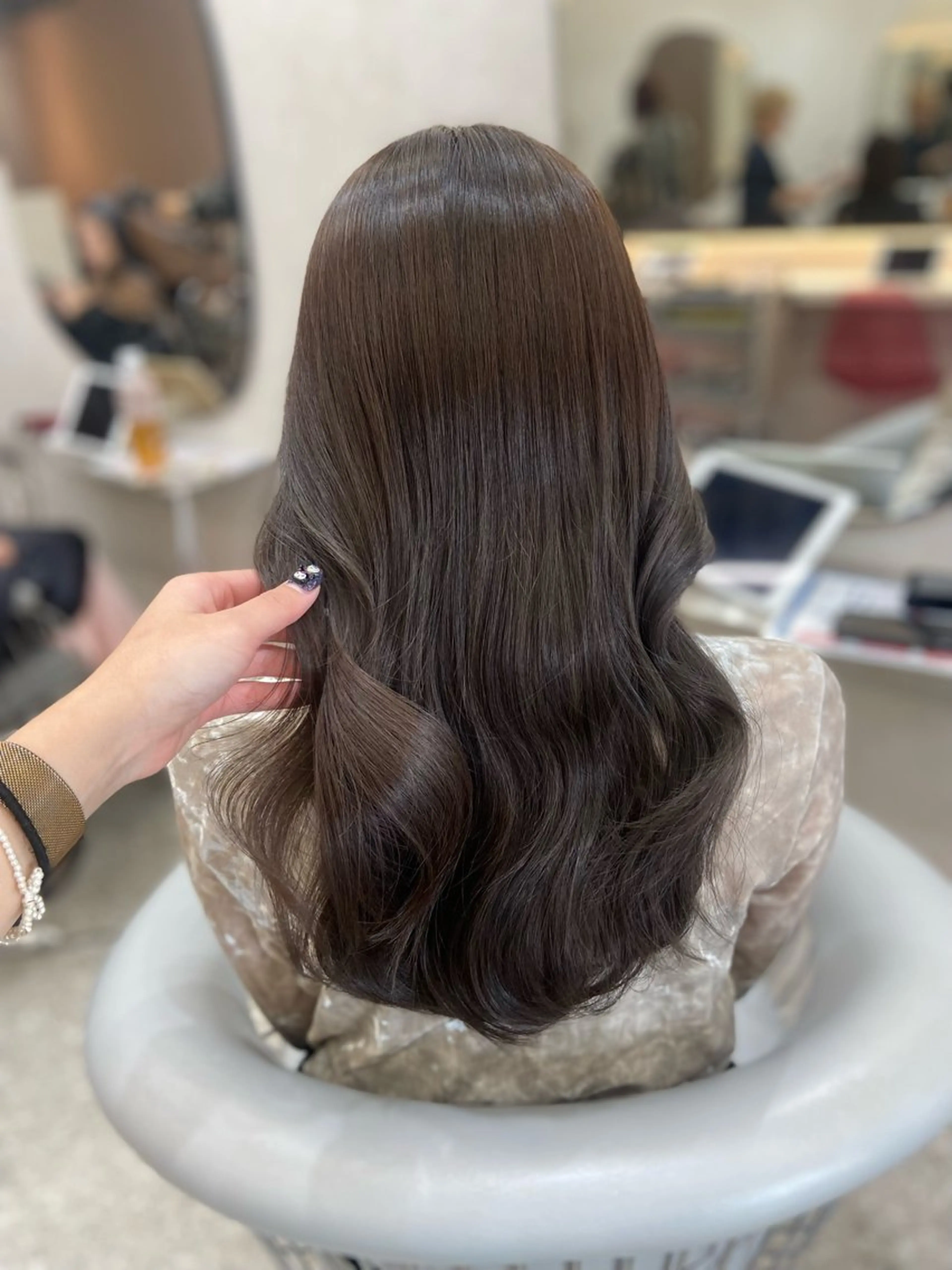 セミロング カラー カット ヘアカラー トリートメント 新宿/韓国ヘア 中明度カラー/かやのヘアスタイル