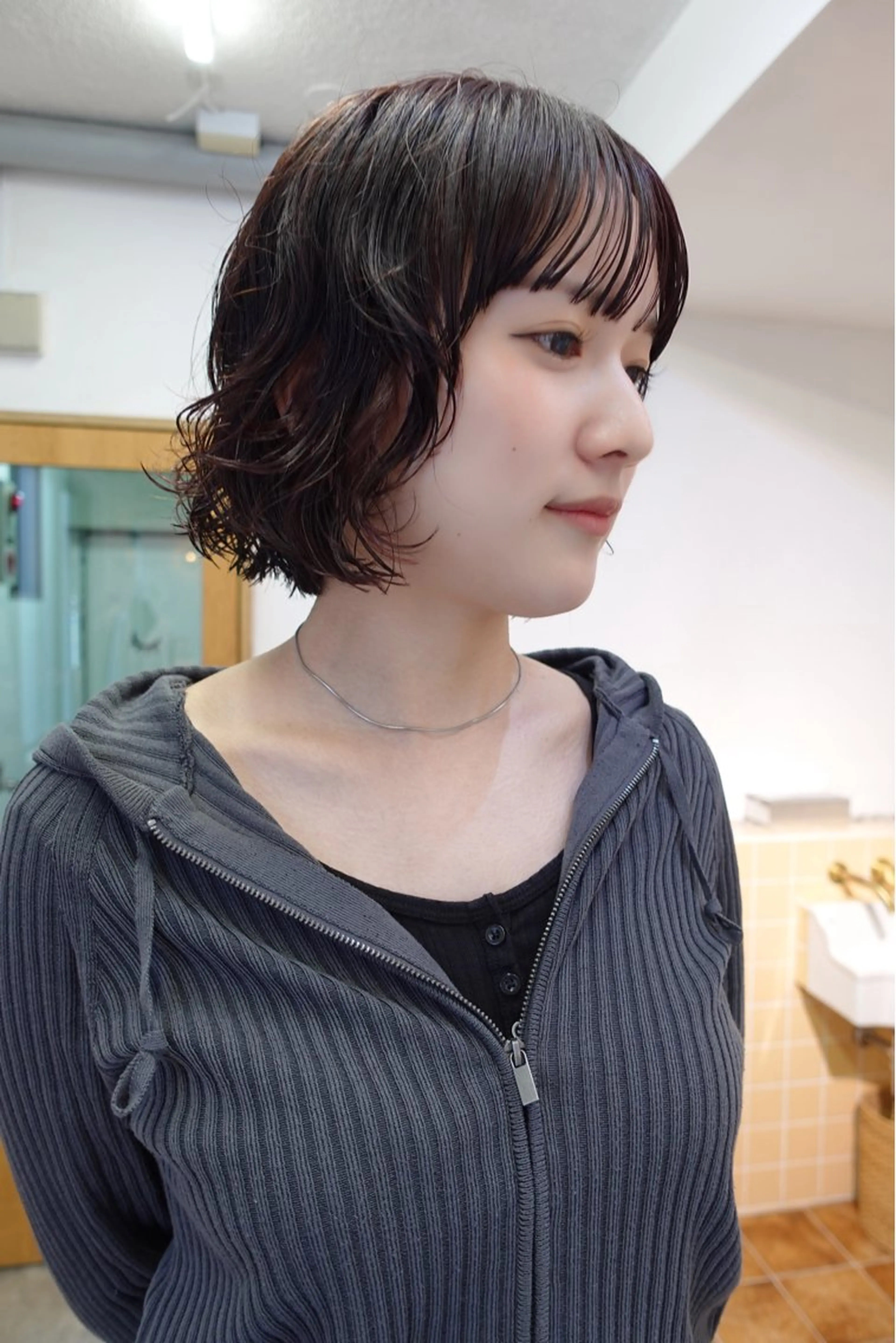 ミディアム カラー パーマ カット パーマ sakura🌸 レイヤー/nelkeのヘアスタイル