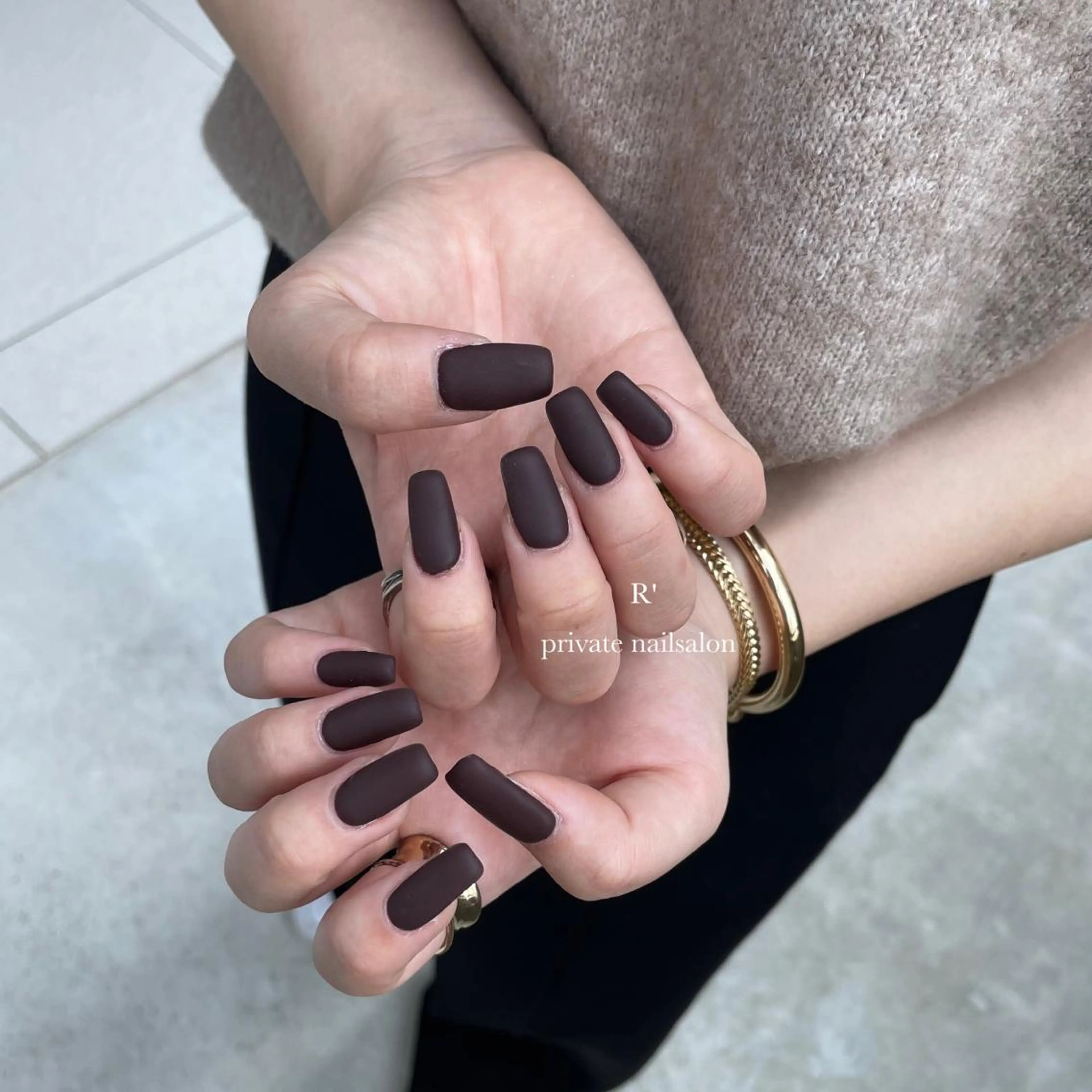 ネイル マットネイル ハンドネイル Bersinar nail所属・Bersinar nail(rina)のネイルデザイン
