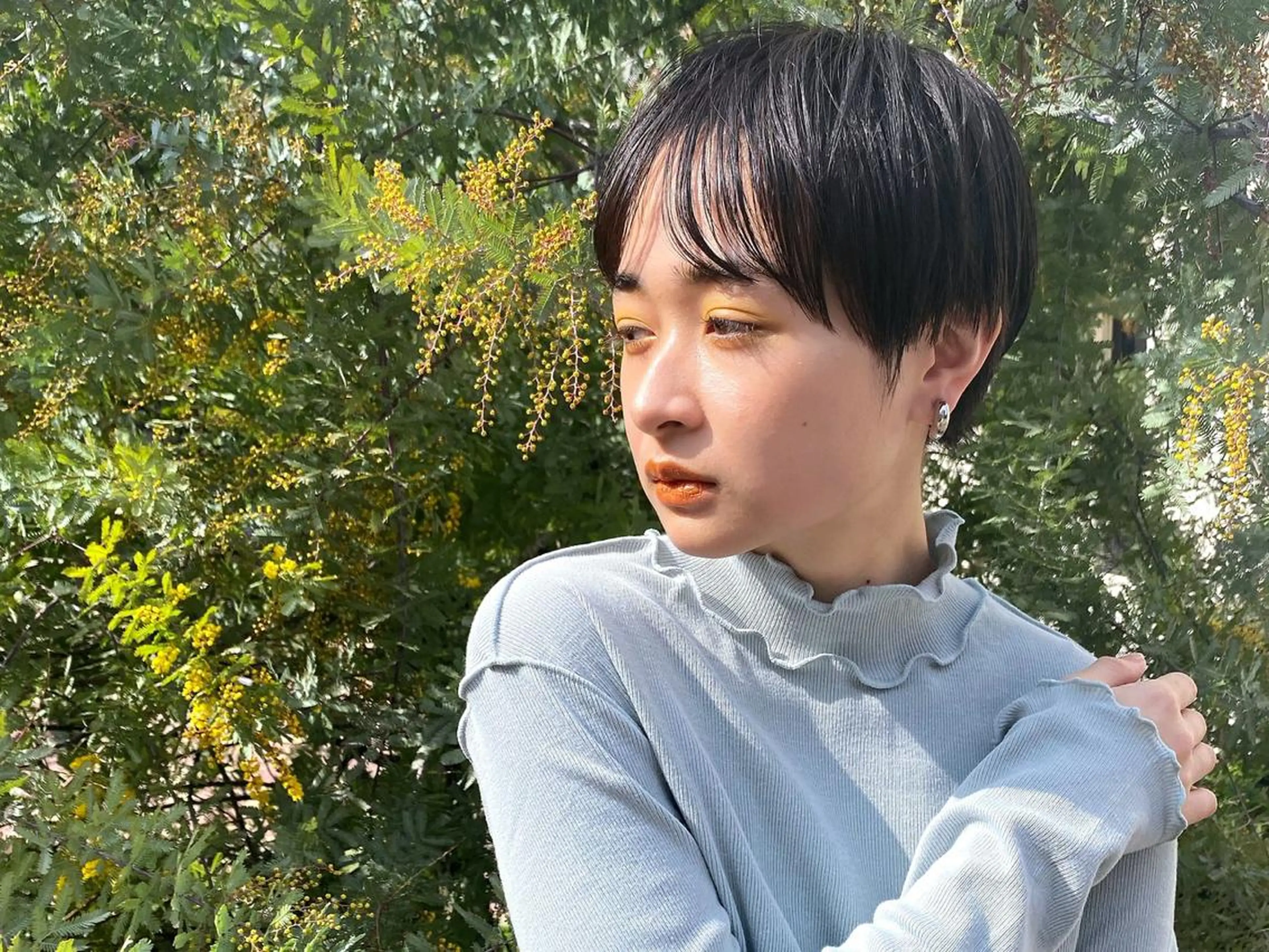 ショート カラー ショートボブ アッシュ ベージュカラー ブリーチ ケアブリーチ グレージュ 小林　遼のヘアスタイル
