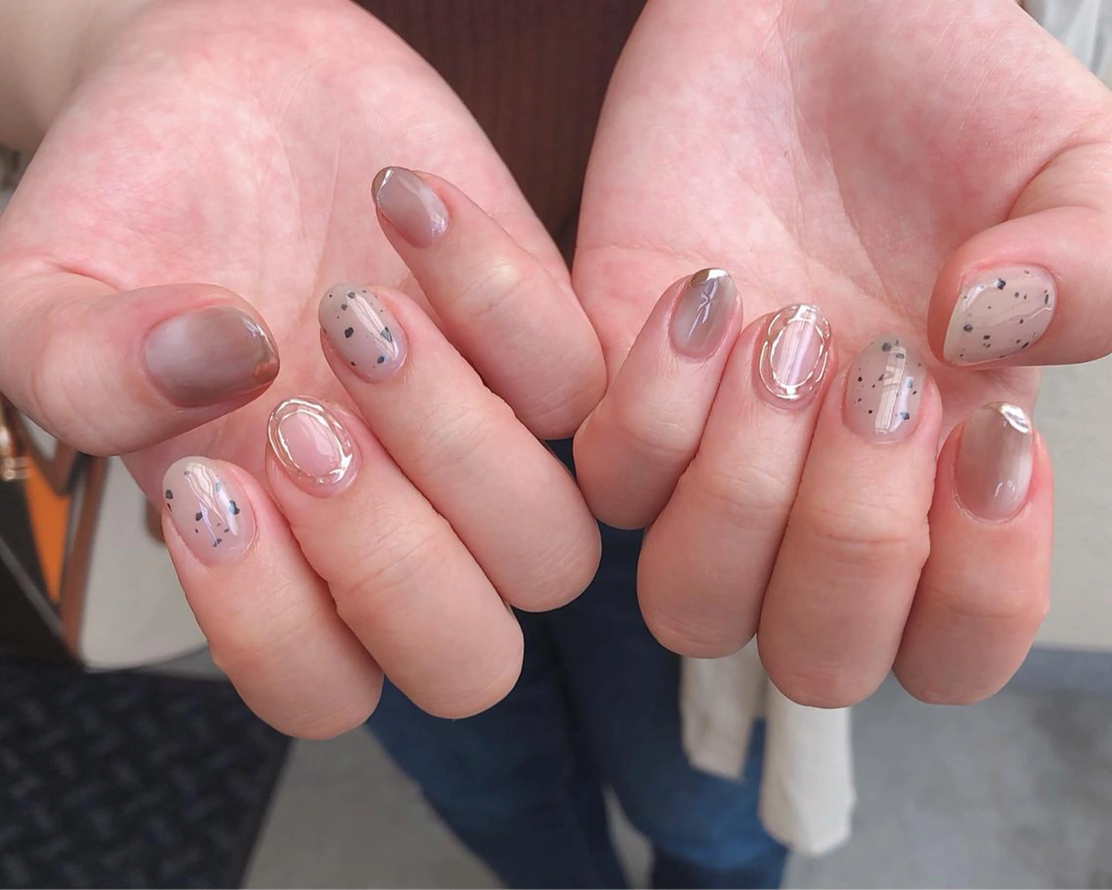 ネイル ブラウン シルバー ハンドネイル nail heron所属・saki_ nail heronのその他イメージ