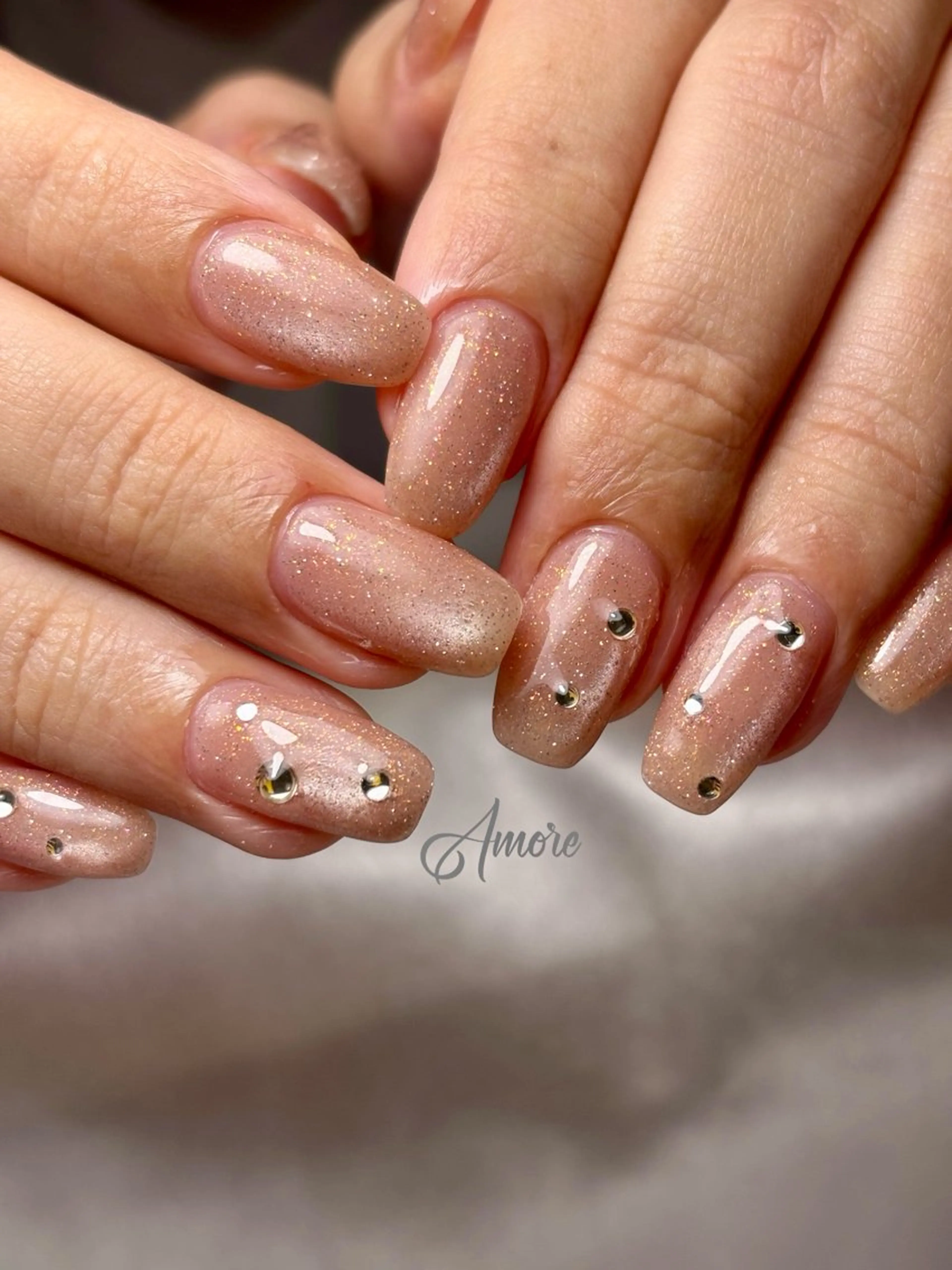 ネイル 桜ネイル フラッシュネイル ジェルネイル キラキラネイル 韓国ネイル You kyehwaのネイルデザイン