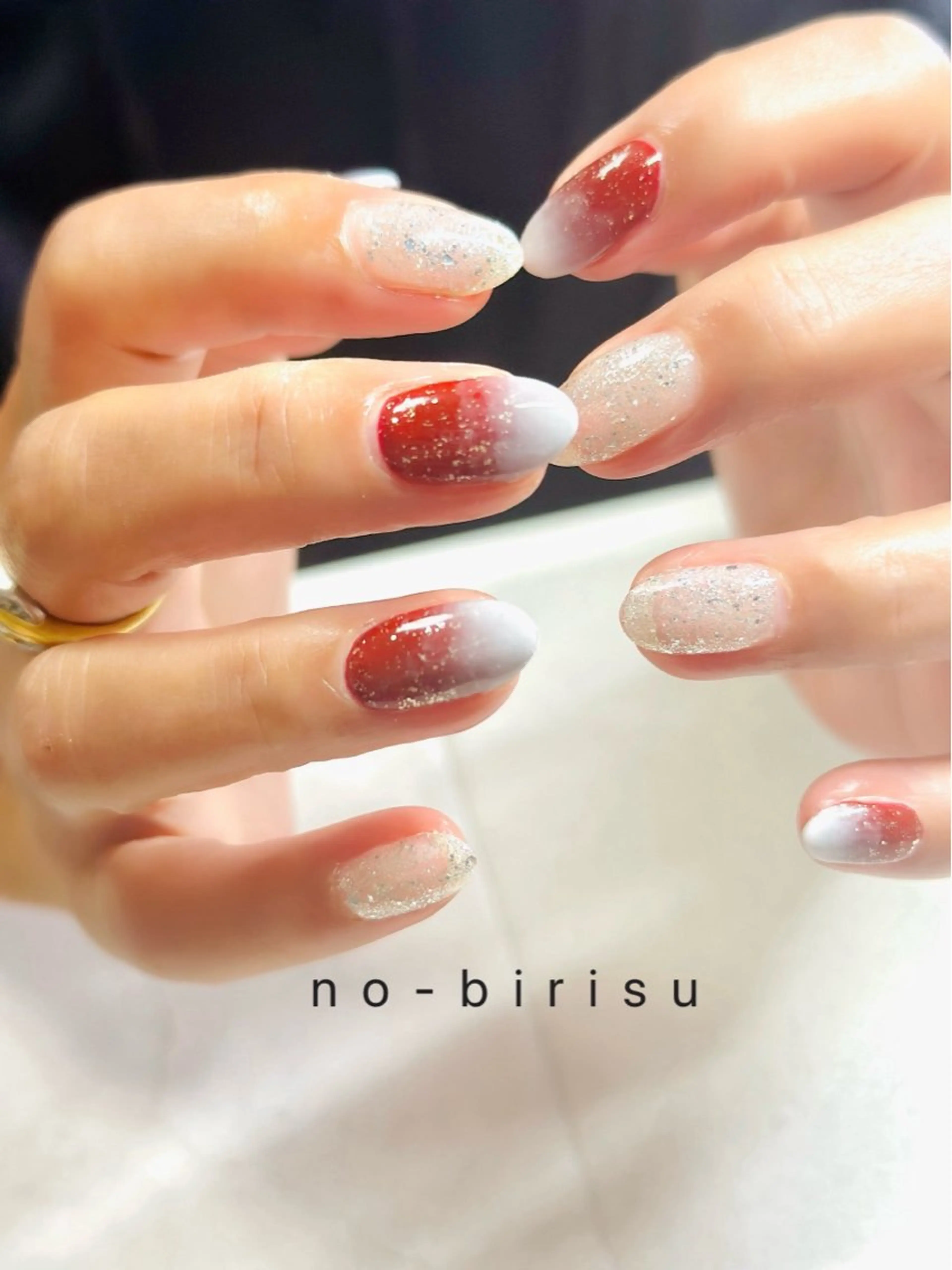 ネイル 冬ネイル クリスマス ハンドネイル no-birisu nailのネイルデザイン