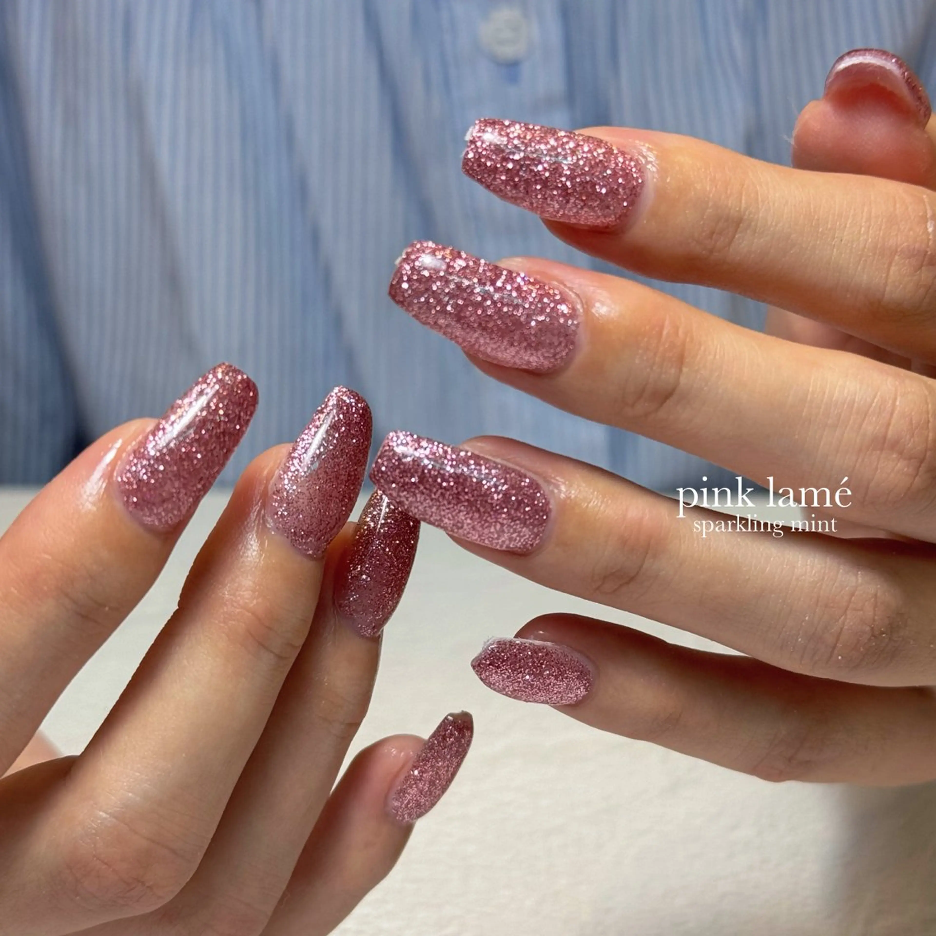 ネイル ピンク sparkling mint【スパークリングミント】所属・natsuki 🎀💎モデル様募集のネイルデザイン