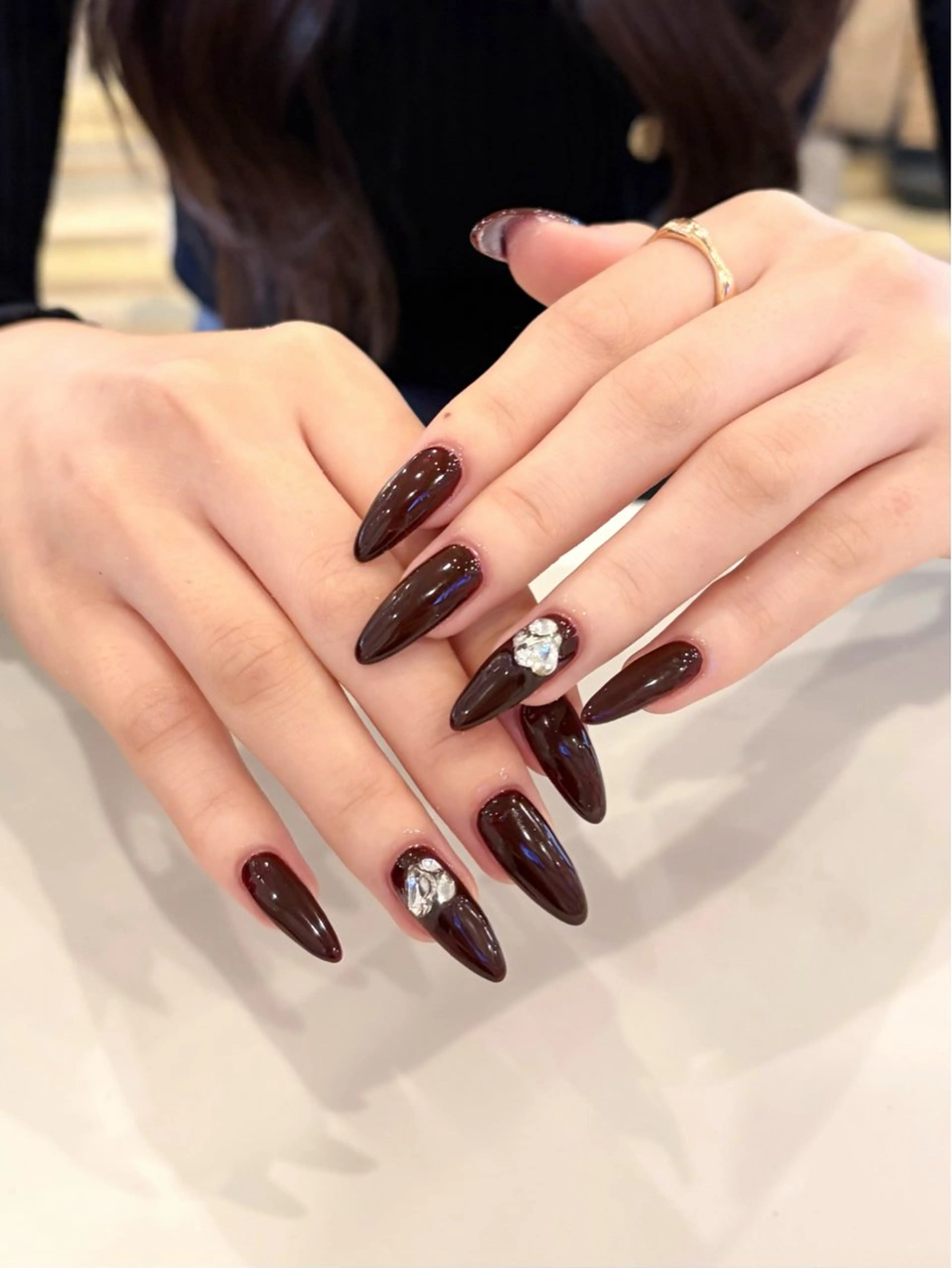 ネイル ハート クリスマス ハンドネイル 岡崎 佑香のネイルデザイン