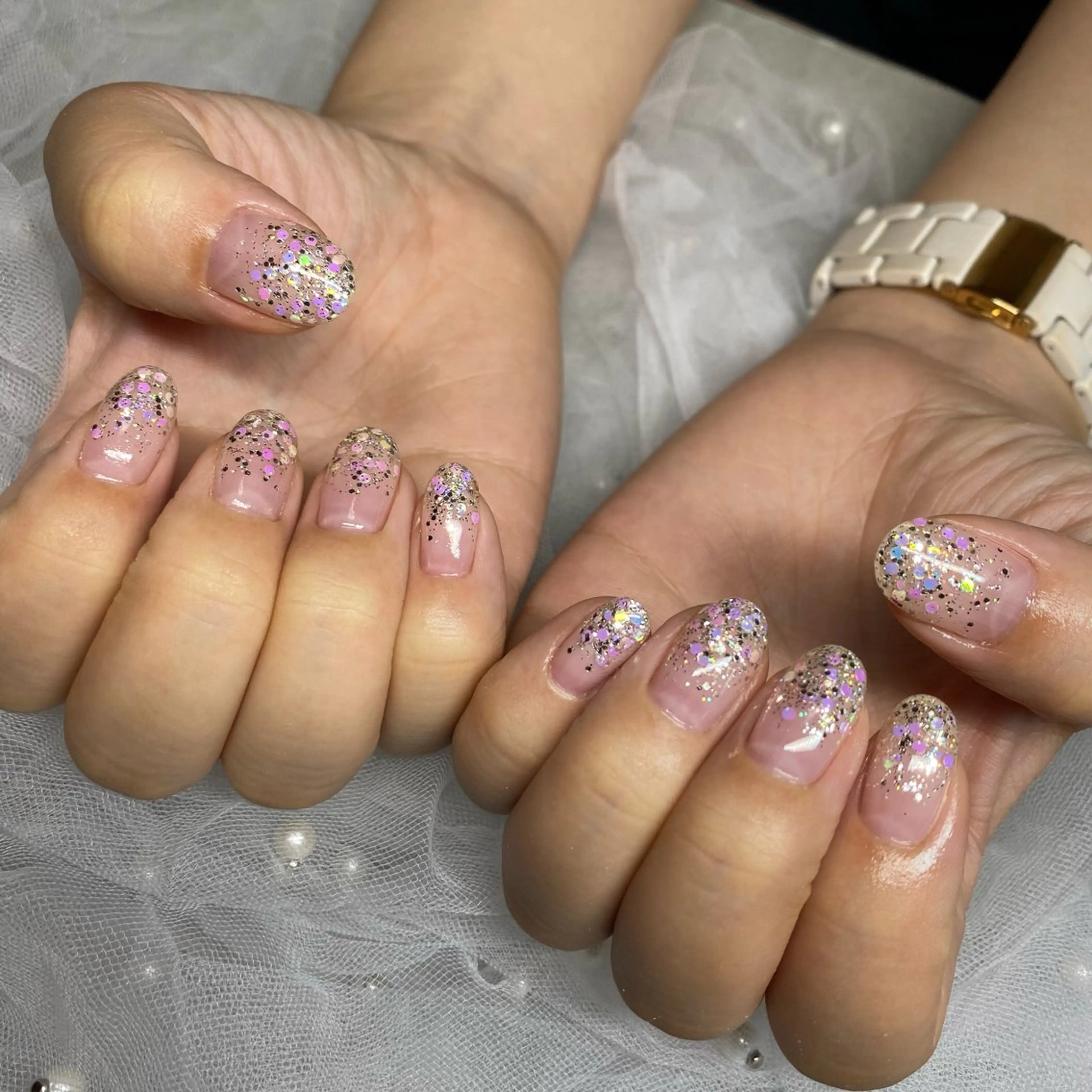 ネイル グラデーション ラメ(グリッター) ラメグラデーション Y. nailのネイルデザイン
