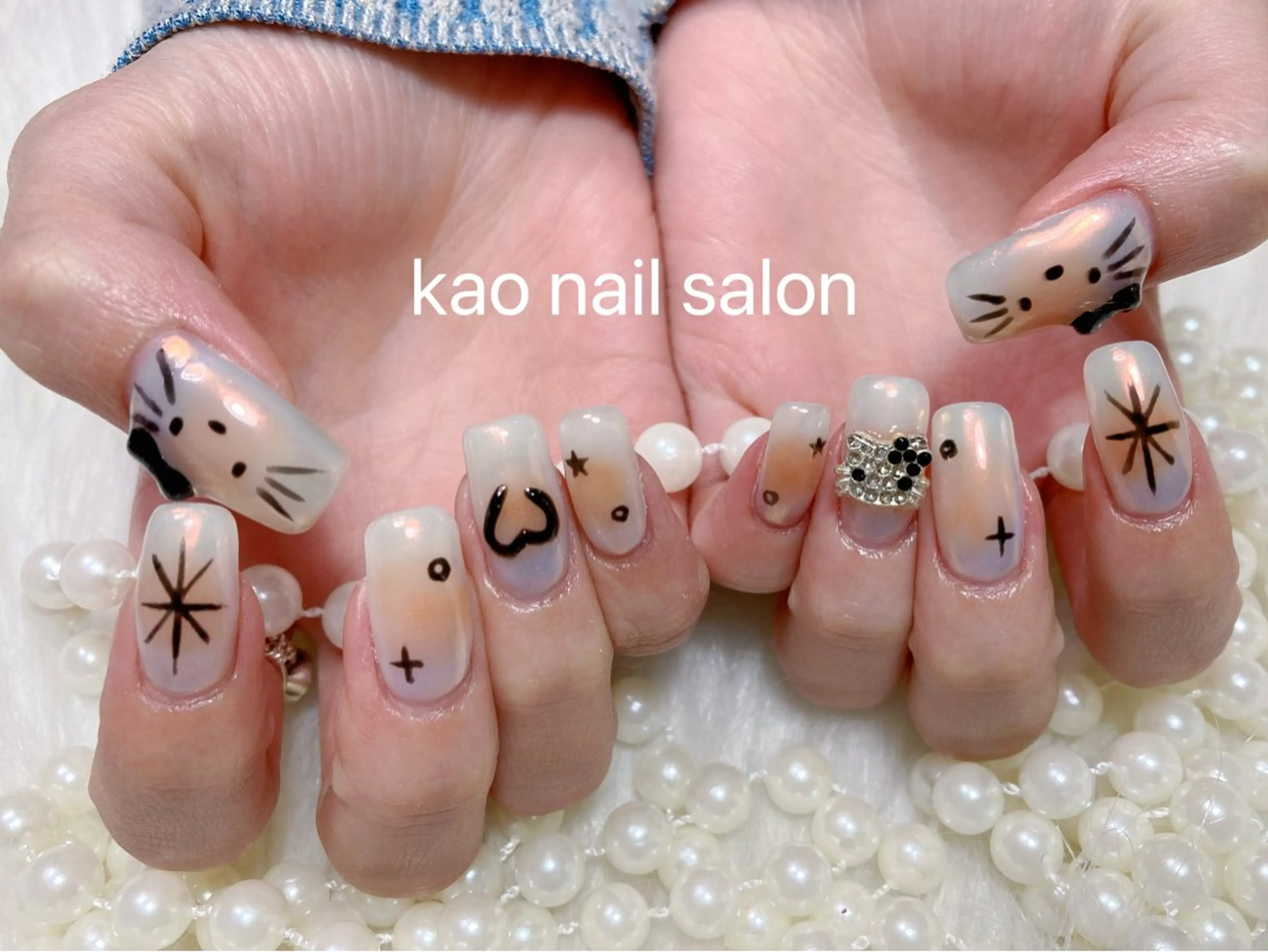 ネイル ハンドネイル kao nail マグネット/長さだしのネイルデザイン