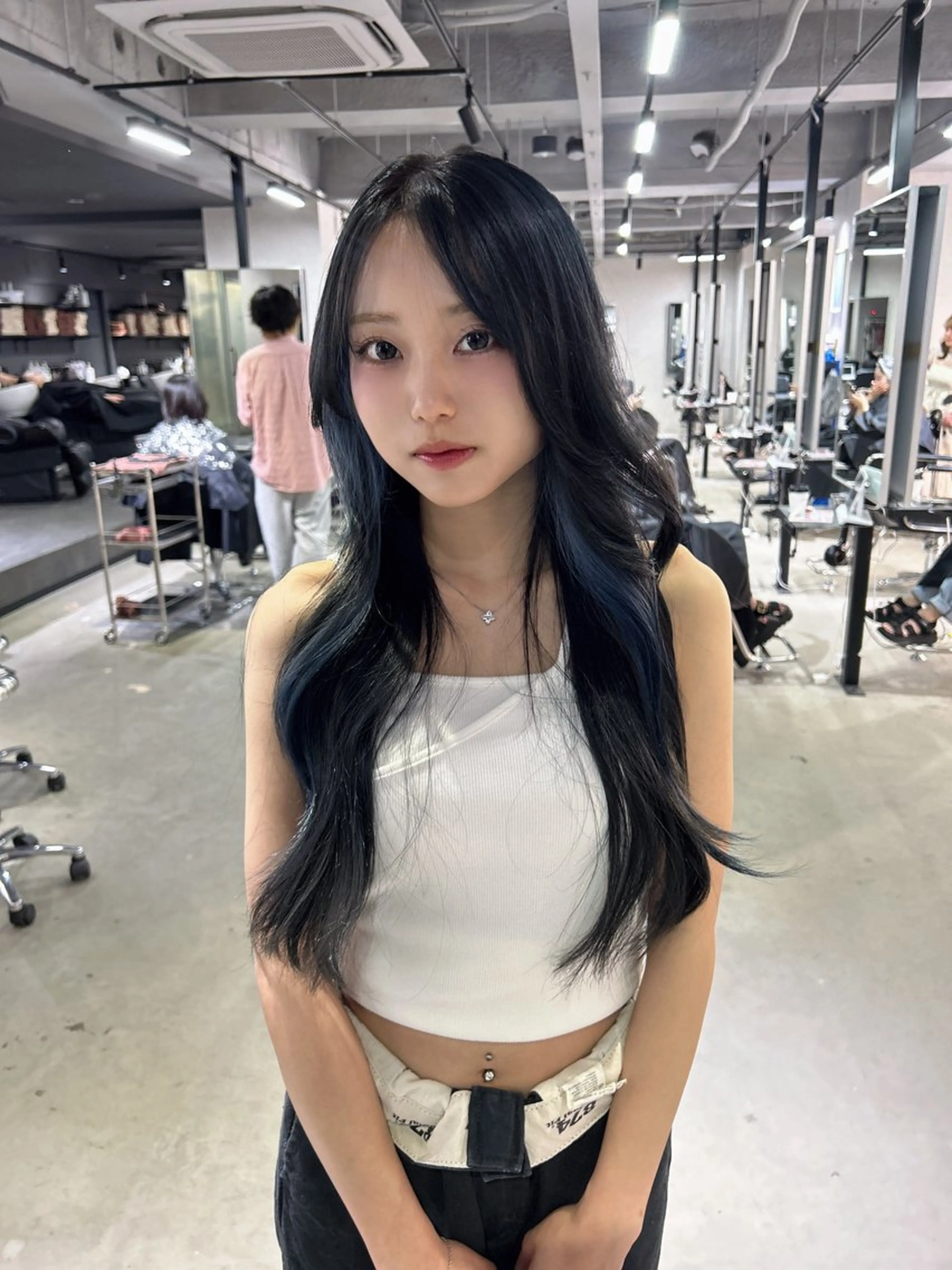 ロング レイヤーカット 似合わせカット トリートメント ヘアカラー 大阪韓国ヘア/ /酸性縮毛矯正ゆうとのヘアスタイル