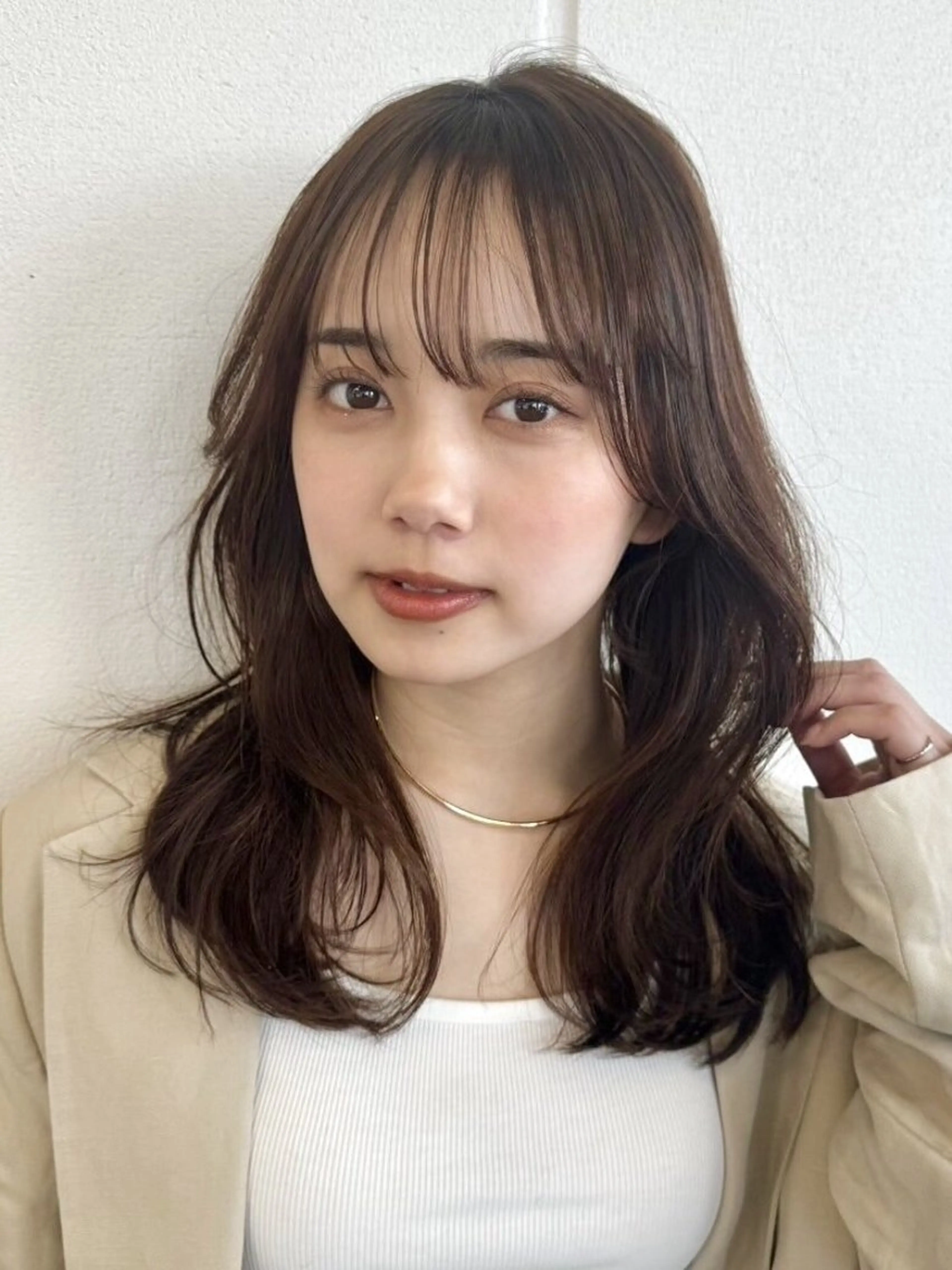 セミロング カット ヘアカラー new open Farbeのヘアスタイル