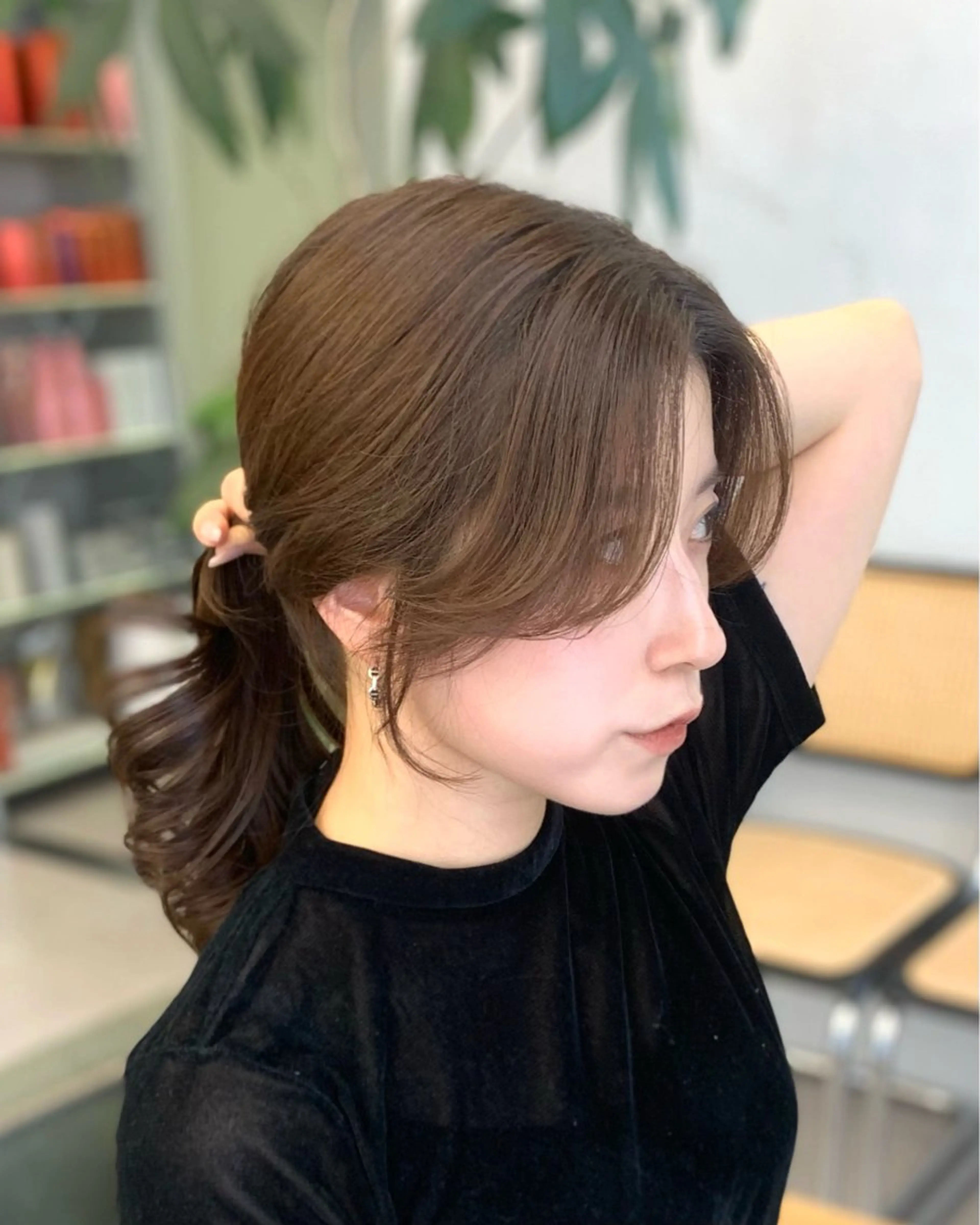 セミロング カット ヘアカラー トリートメント shes茶屋町アリサ 🎀顔周り×韓国風のヘアスタイル