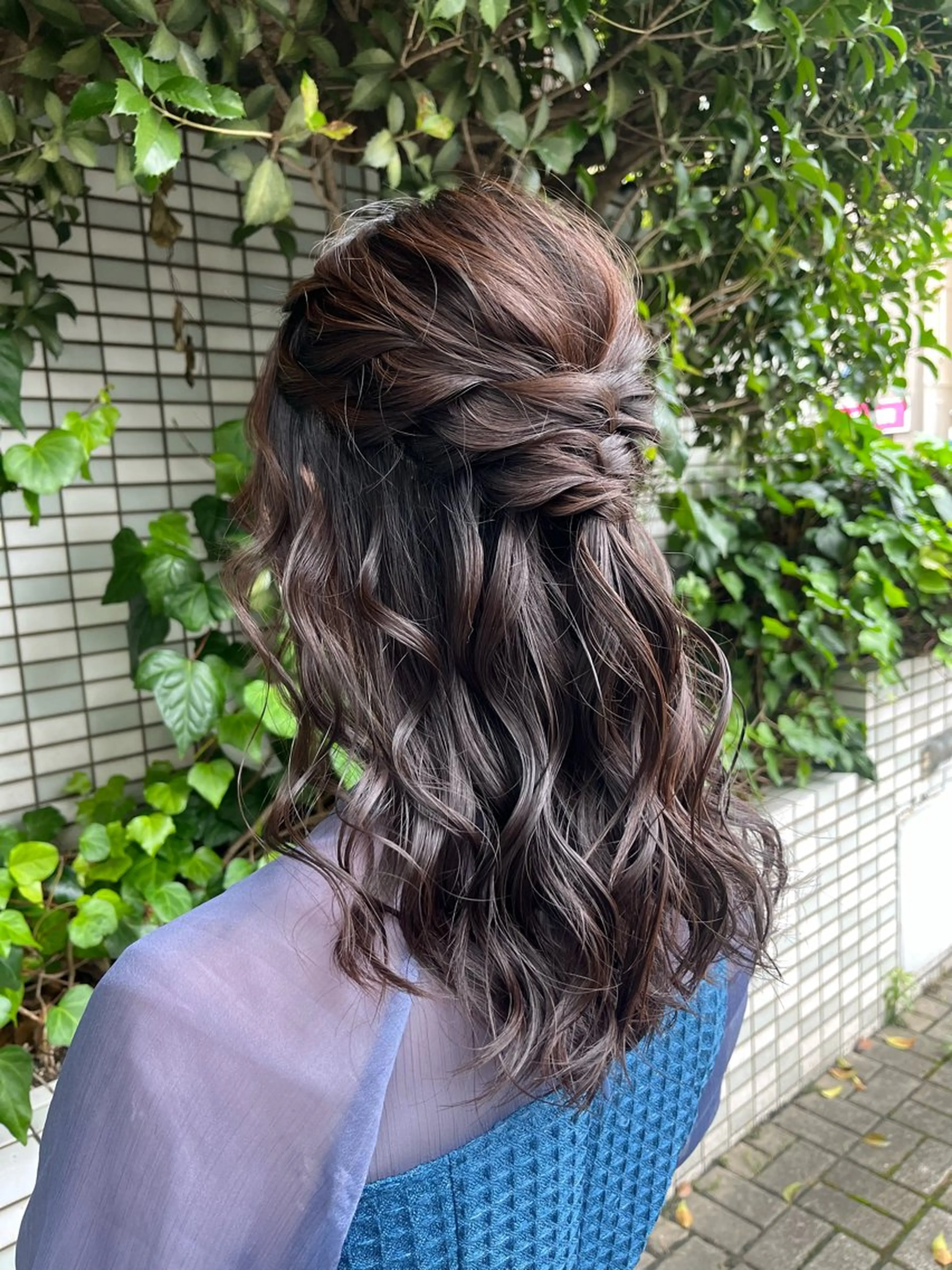 ロング ヘアアレンジ ハーフアップ ヘアセット 土橋 伊万里のヘアスタイル