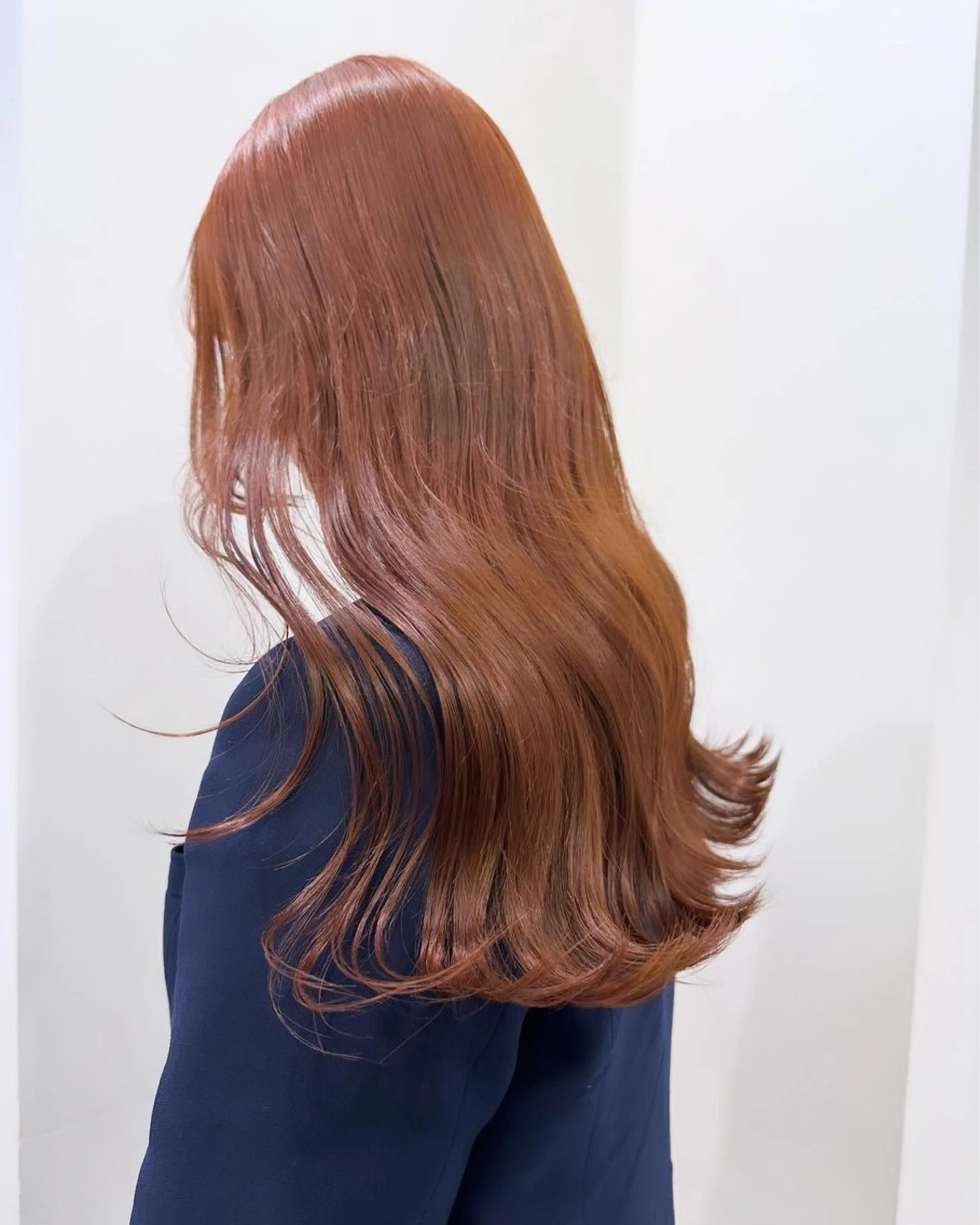 ロング カラー ブリーチ ブリーチなしカラー オレンジ ヘアカラー トリートメント 渋谷/透明感カラー /半個室/こうめいのヘアスタイル