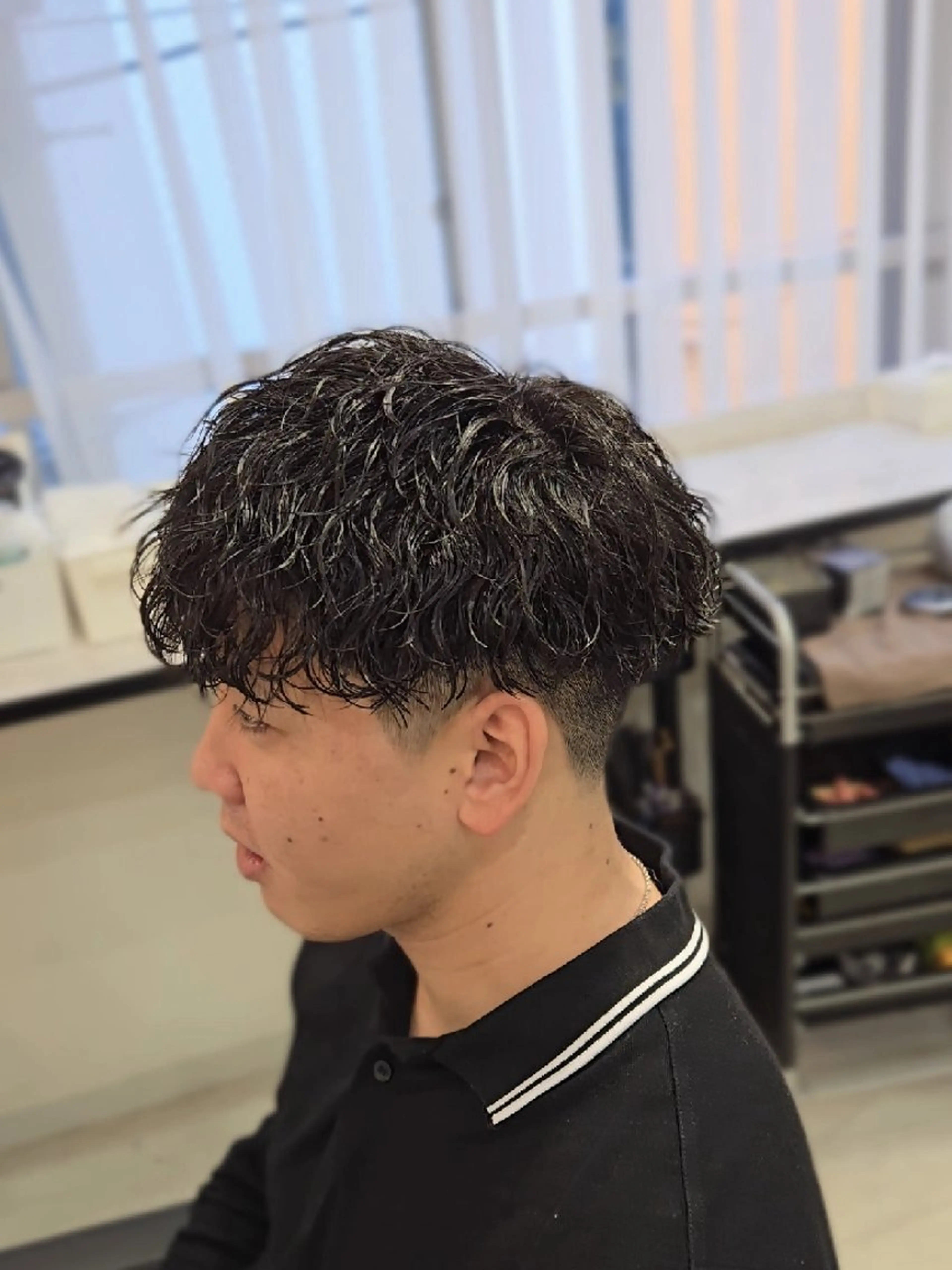 メンズ ミディアム ミディアムパーマ メンズパーマ 波巻きパーマ カット パーマ ヘアセット Lapis 名古屋駅前店所属・LEN名古屋/パーマ メンズ特化美容師のヘアスタイル