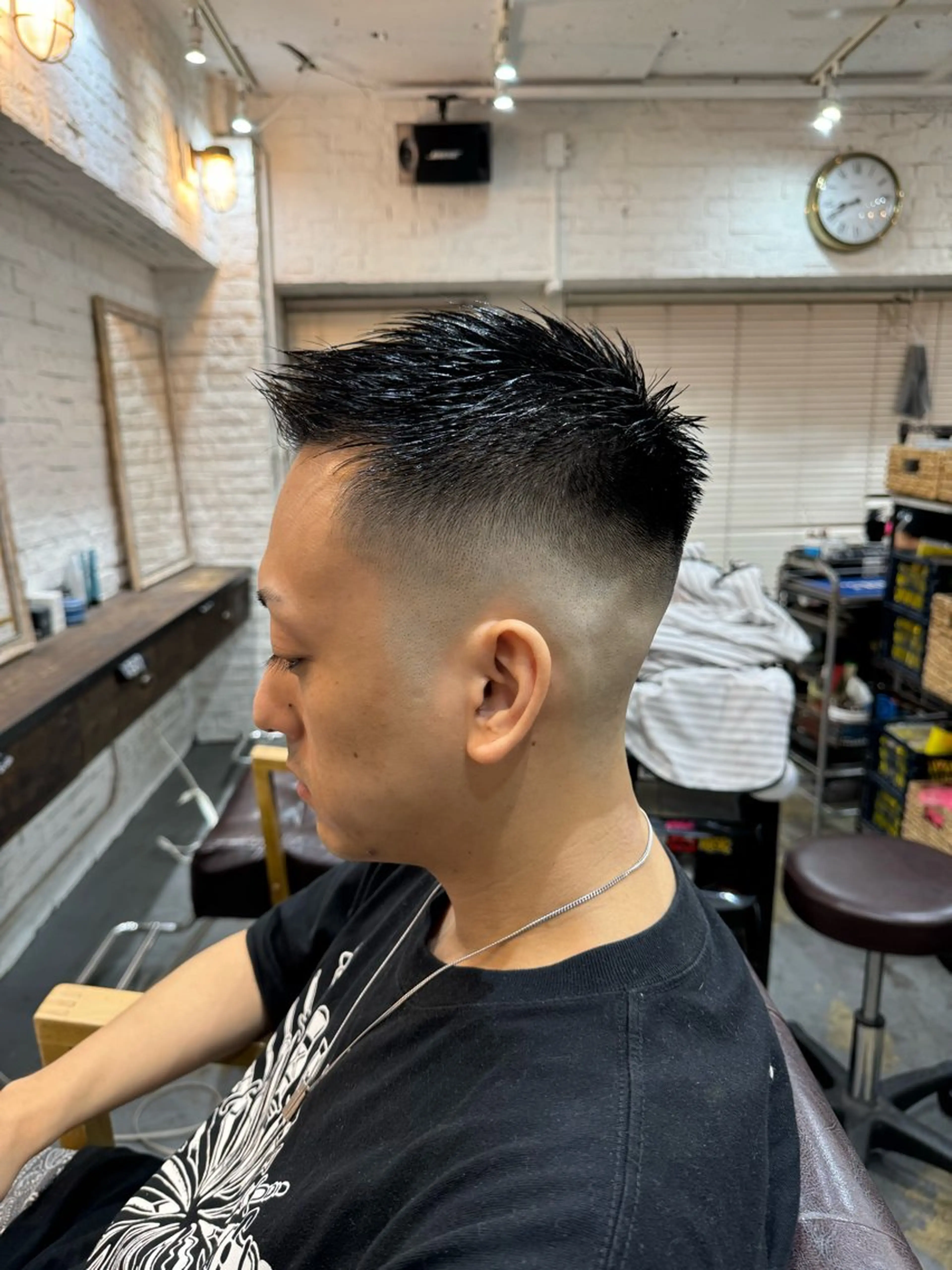 ショート メンズ センターパート ダウンパーマ フェードカット メンズハイライト メンズパーマ カット トリートメント 💈メンズ特化💈 TASUKUのヘアスタイル