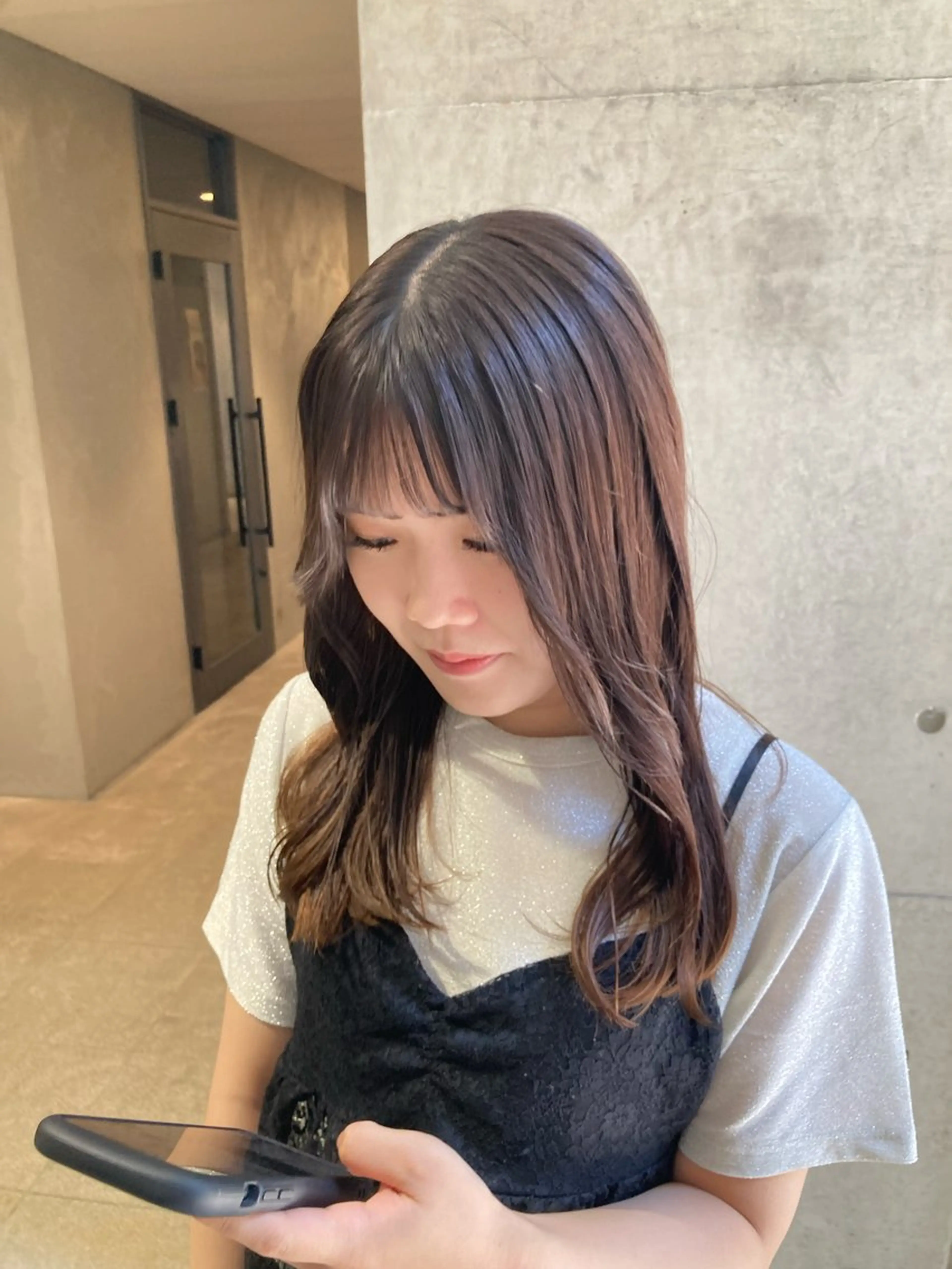 ロング カラー カット ヘアカラー F.O.F.所属・たかなみ りなのヘアスタイル
