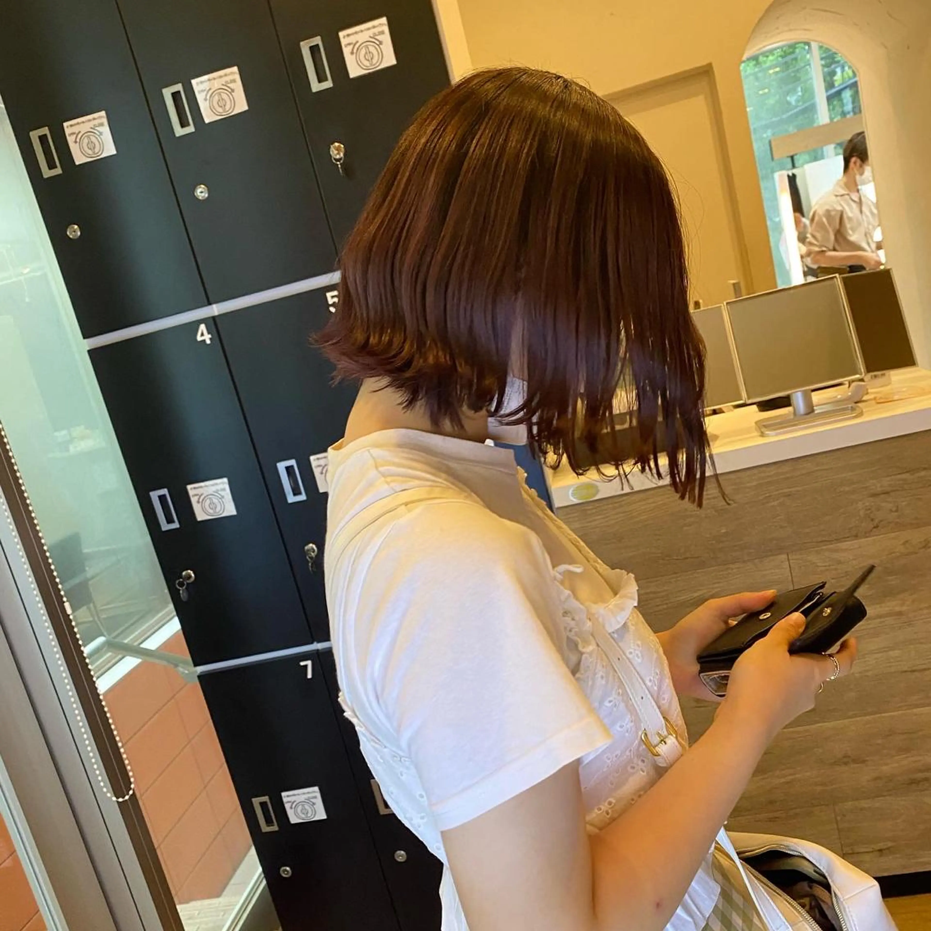 ミディアム カラー ベージュカラー ラベンダーカラー ラベンダーベージュ ピンクカラー 💖🐇板倉 百花🐇💖のヘアスタイル