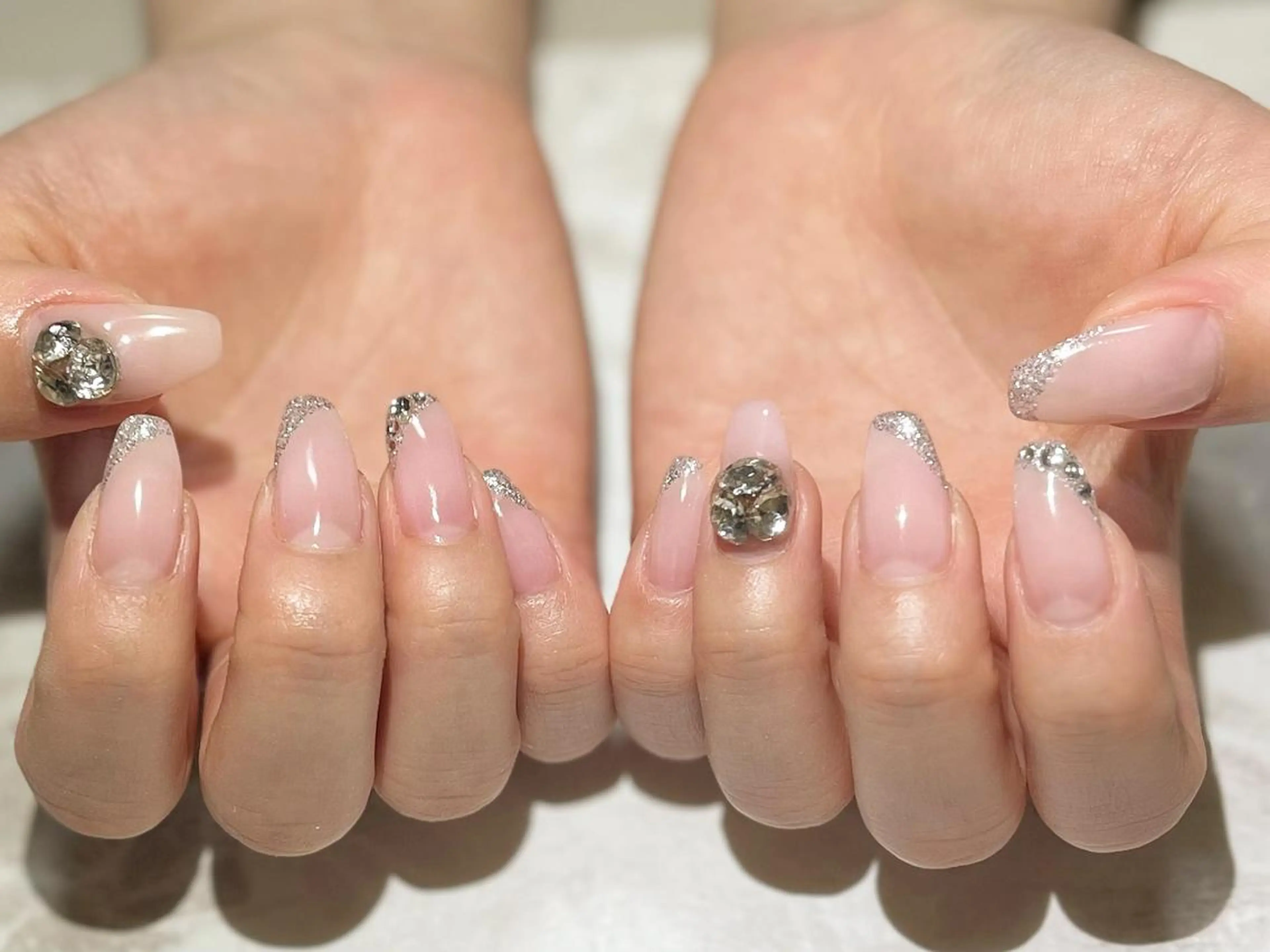 ネイル フットネイル ニュアンスネイル シンプルネイル 春ネイル ストーンネイル ネイル フフラ所属・nail fufla ♡yamane♡のネイルデザイン