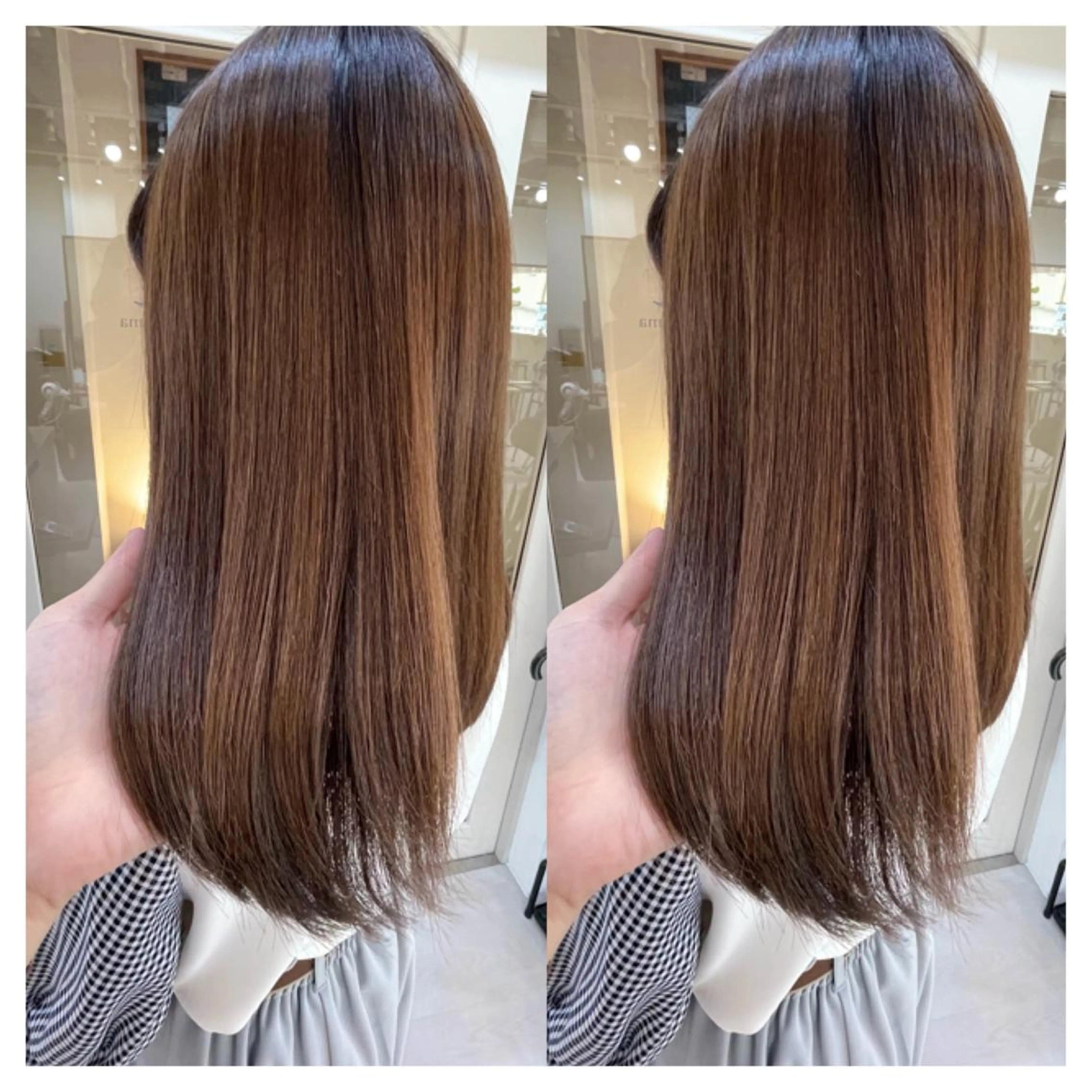 セミロング カラー カット 縮毛矯正 トリートメント 村山 茉衣のヘアスタイル