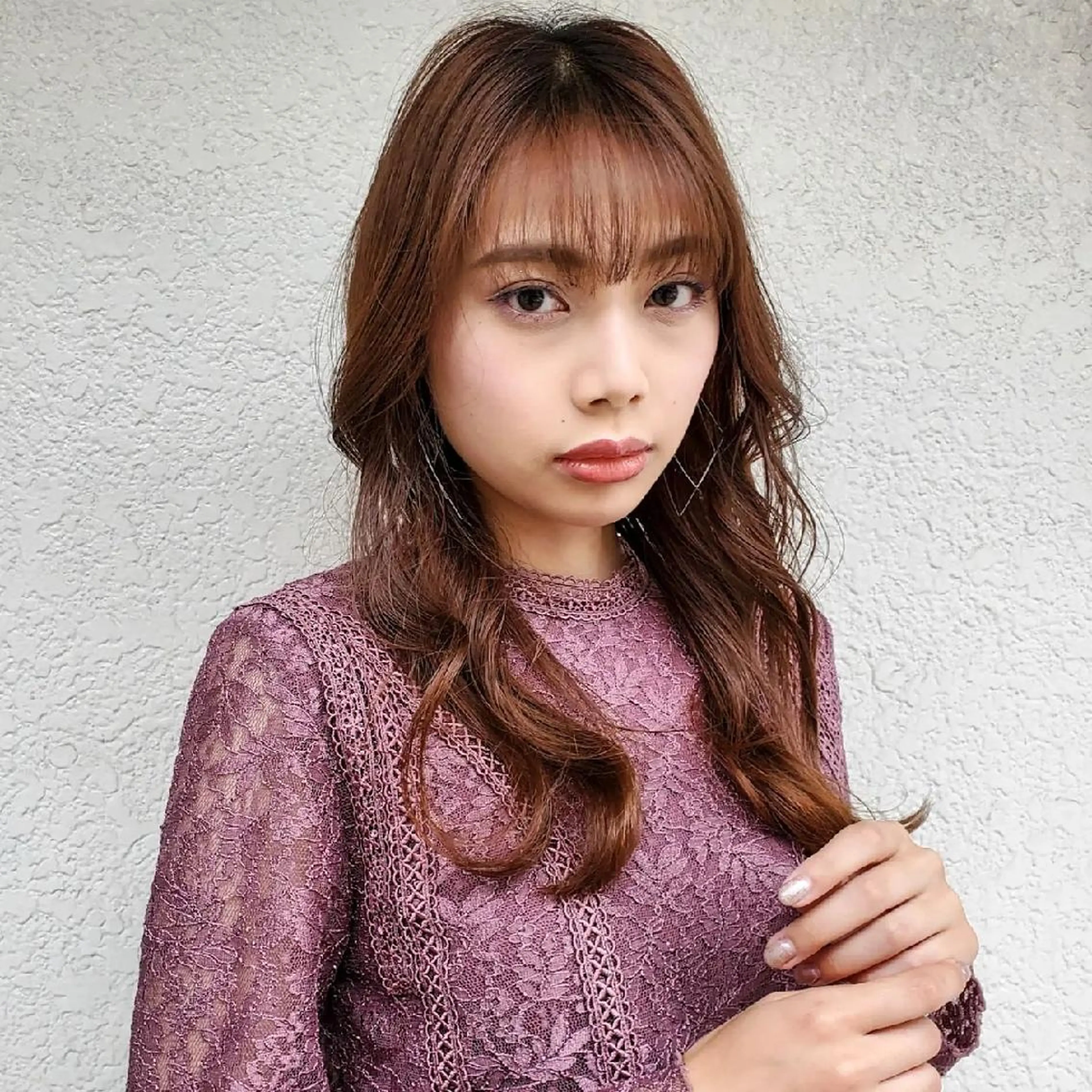 ロング カラー 切りっぱなしボブ ショートボブ バレイヤージュ ベージュカラー 黒髪 カット ヘアカラー トリートメント フリーランス所属・韓国ヘア レイヤー くびれヘアMATSUのヘアスタイル