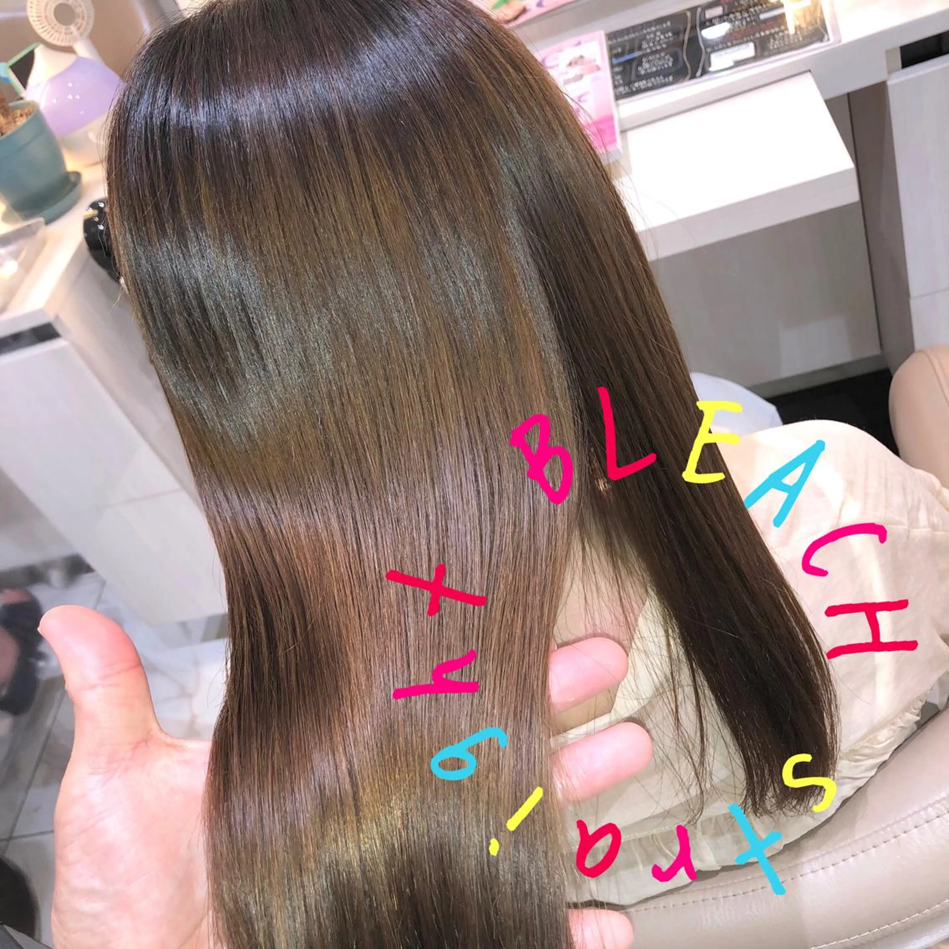 ミディアム パーマ 縮毛矯正 ストレートパーマ 安井　昴 💫ブリーチ縮毛矯正のヘアスタイル