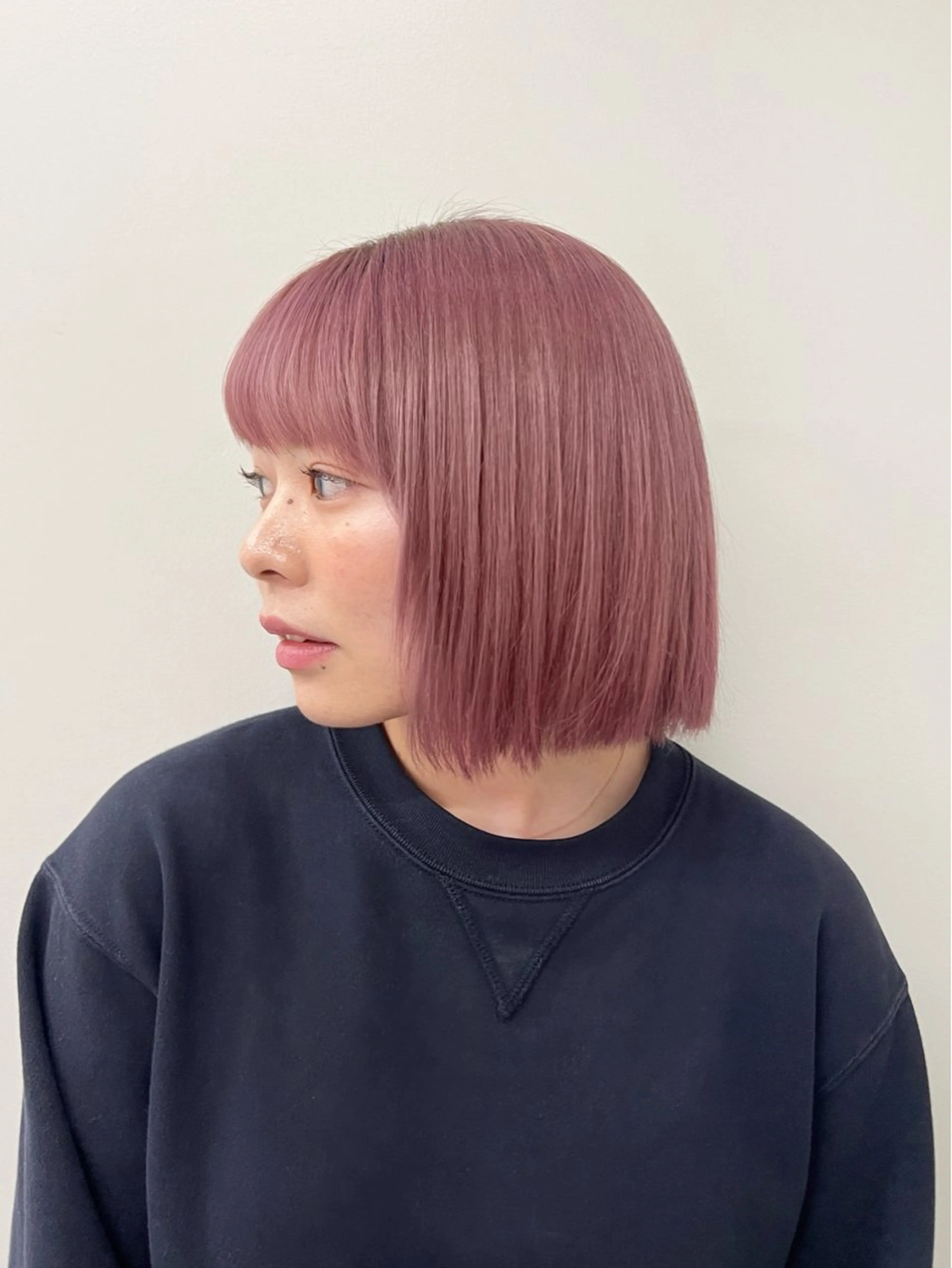 ミディアム カラー ハイトーンカラー ピンクカラー コノカ暖色カラー/ 透明感カラーのヘアスタイル