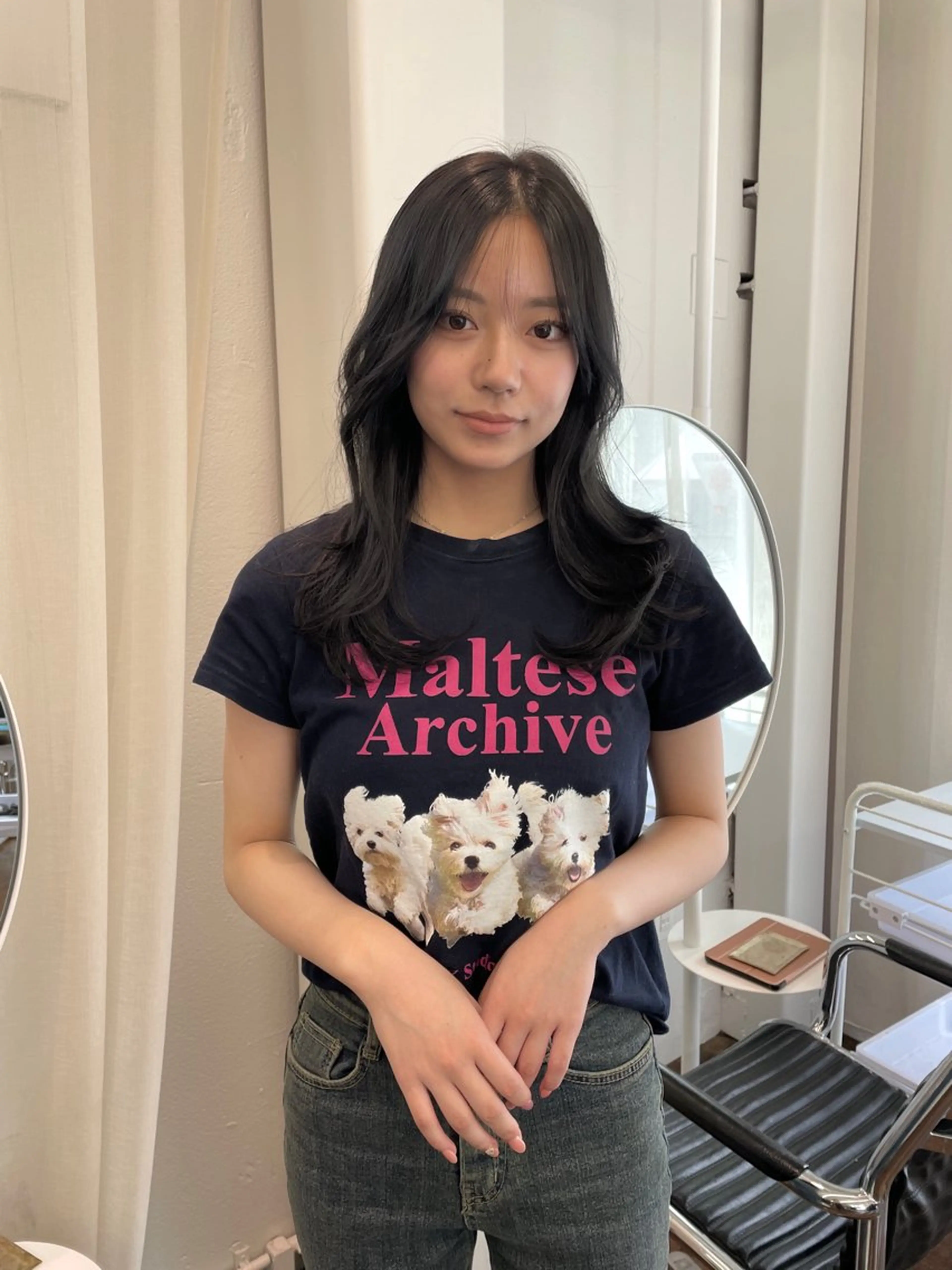 ロング カラー くびれヘア レイヤーカット カット ヘアカラー トリートメント レイヤーカット🎀 kanaのヘアスタイル