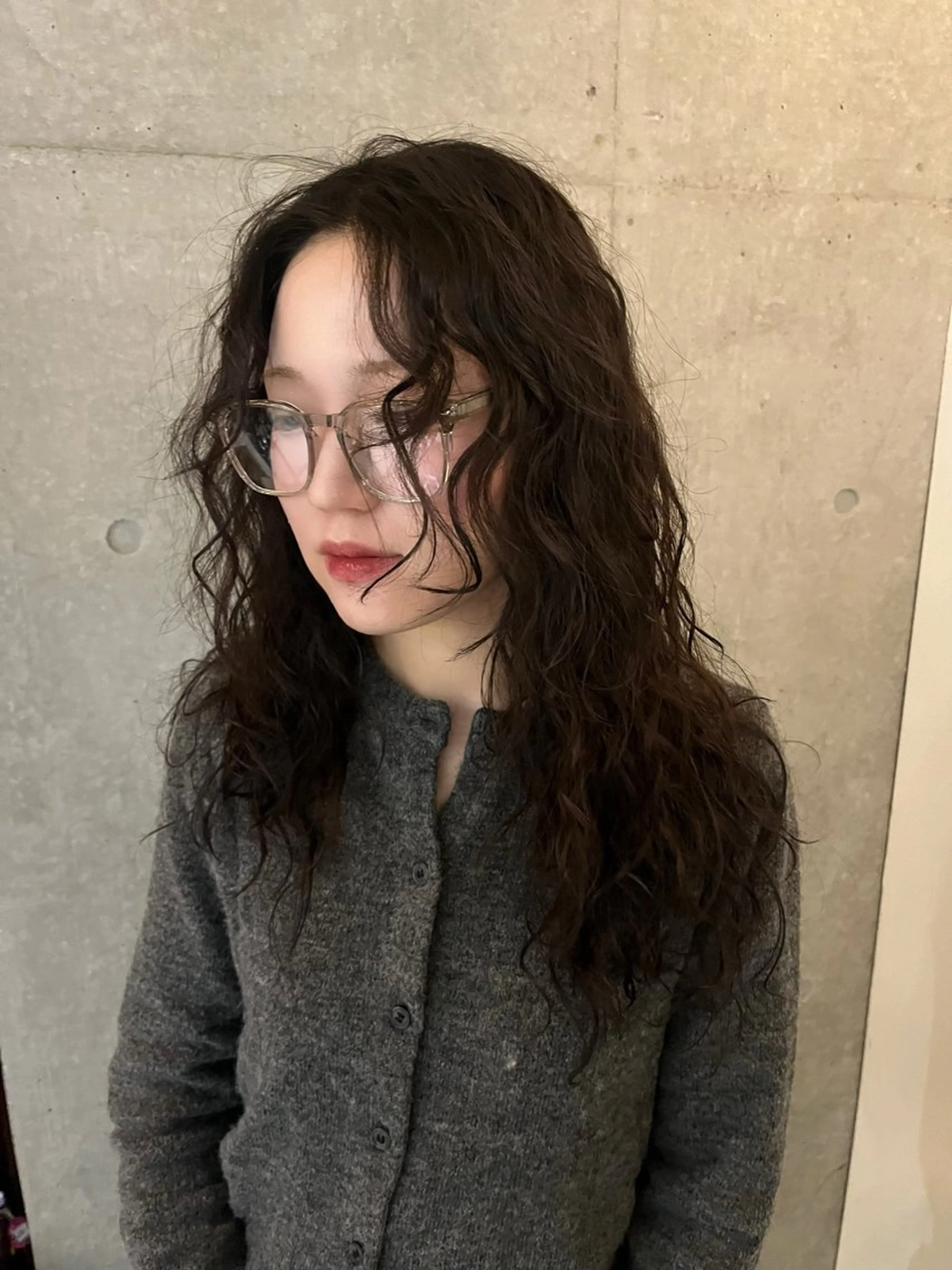 セミロング パーマ セミロングパーマ 韓国ヘア・ 艶カラーさおり💟のヘアスタイル