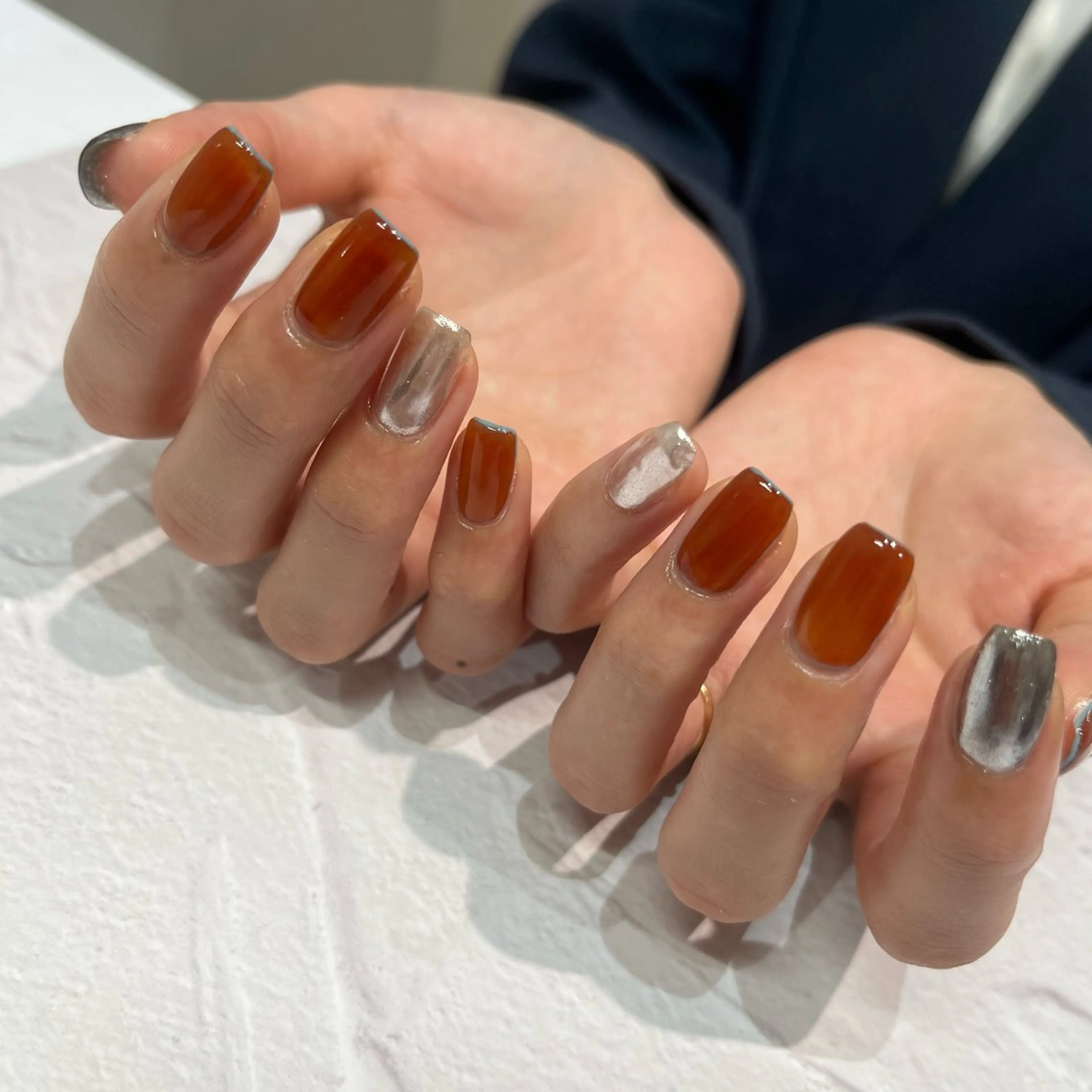 ミディアム nail&care salon soa所属・soa/美容液ケアで 自爪を育てるネイルのネイルデザイン