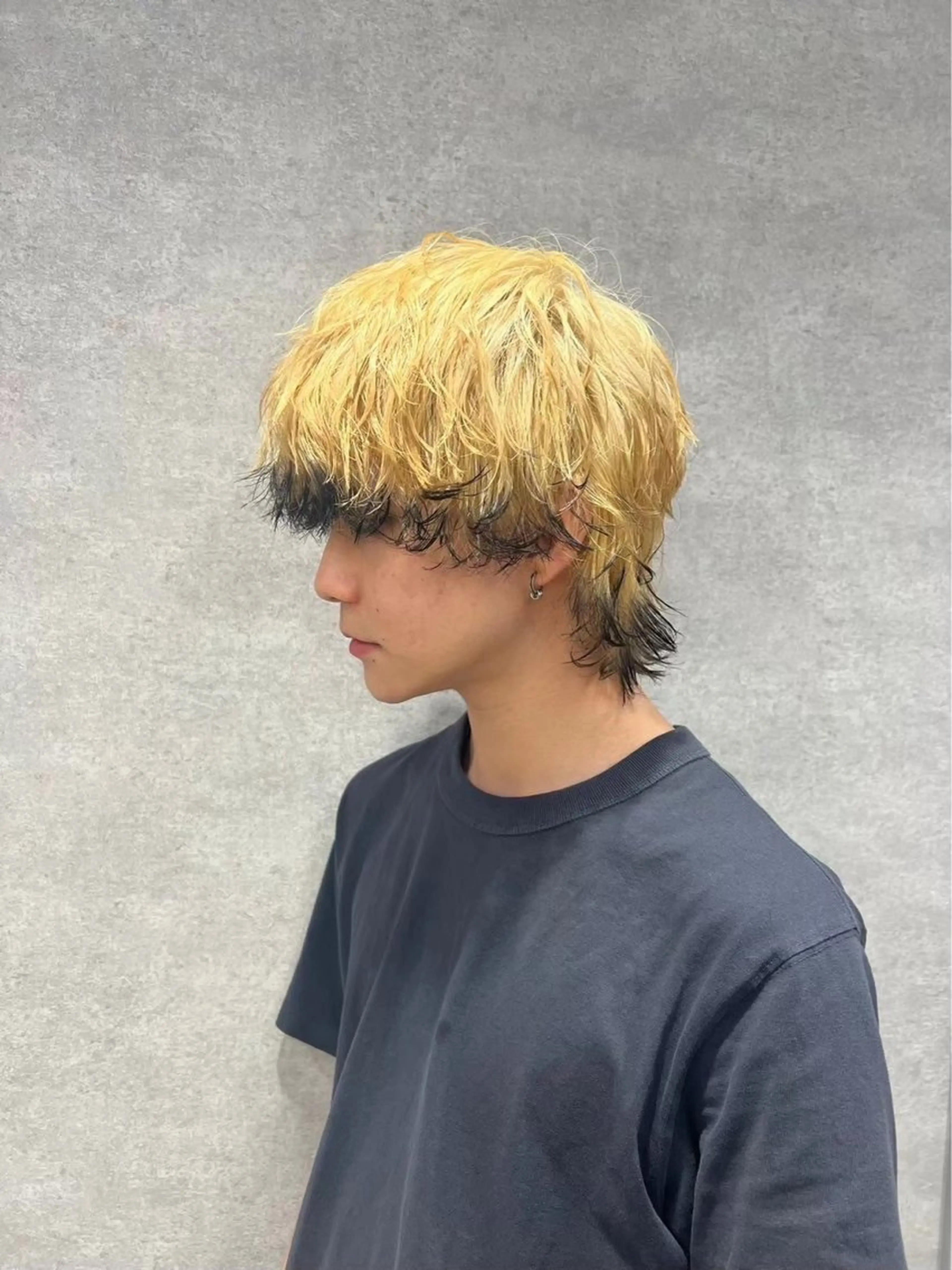 カラー メンズ ユイ☆ハイトーン ☆ブリーチデザインのヘアスタイル