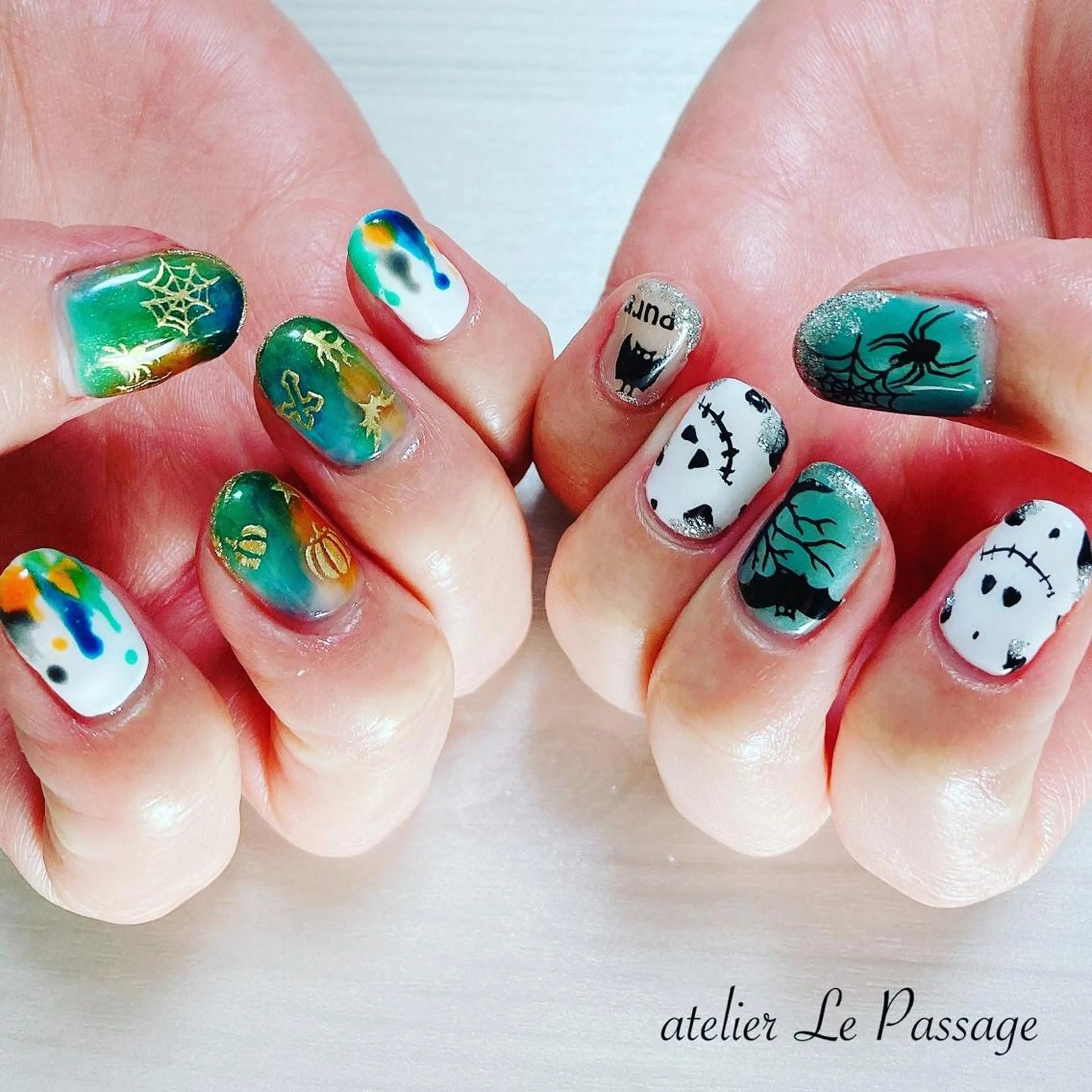 ネイル ジェルネイル ハロウィン オフィスネイル パラジェル Atelier Le Passage所属・h nakatsukaのネイルデザイン