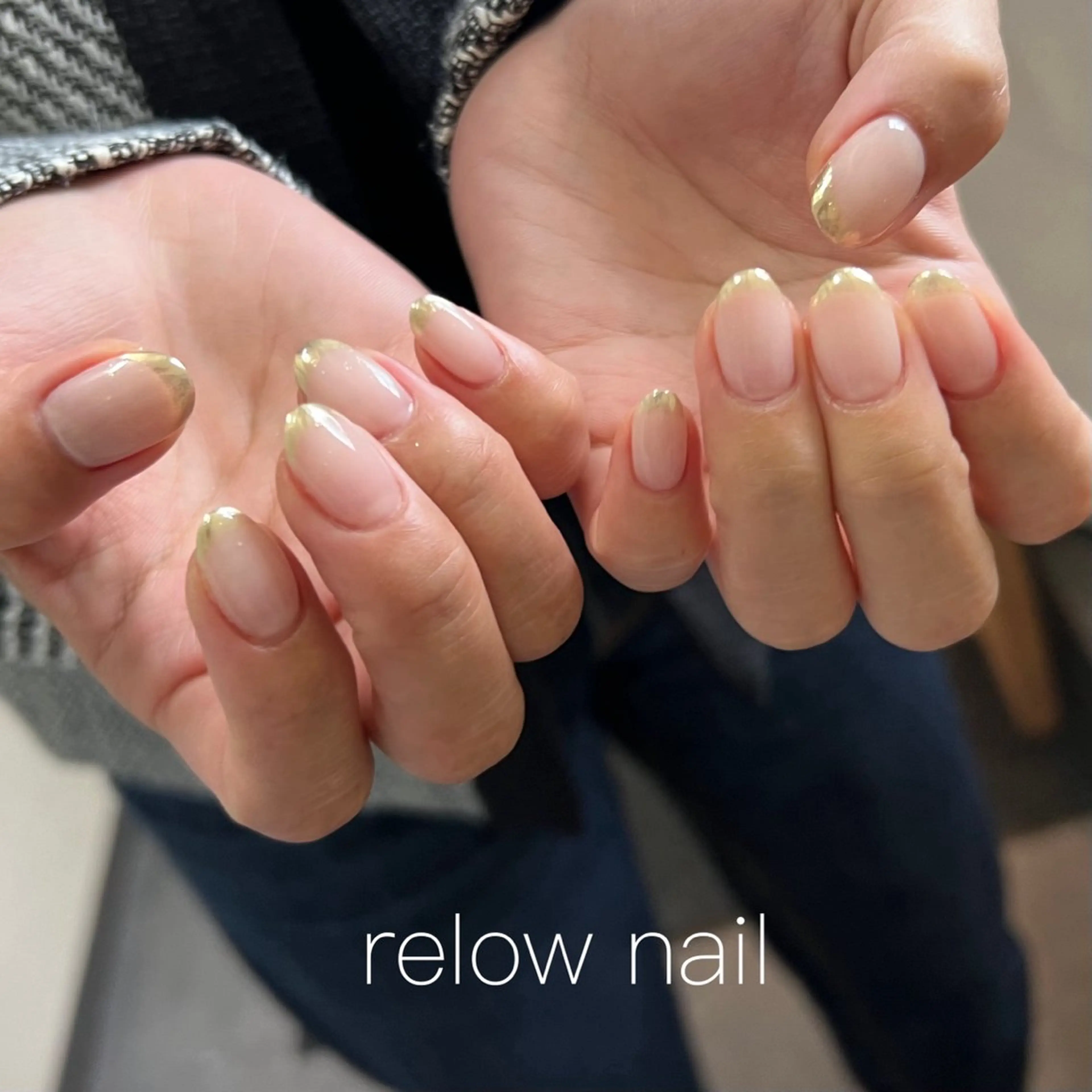 ネイル フレンチネイル ミラーネイル イシヅカ /relownailのネイルデザイン