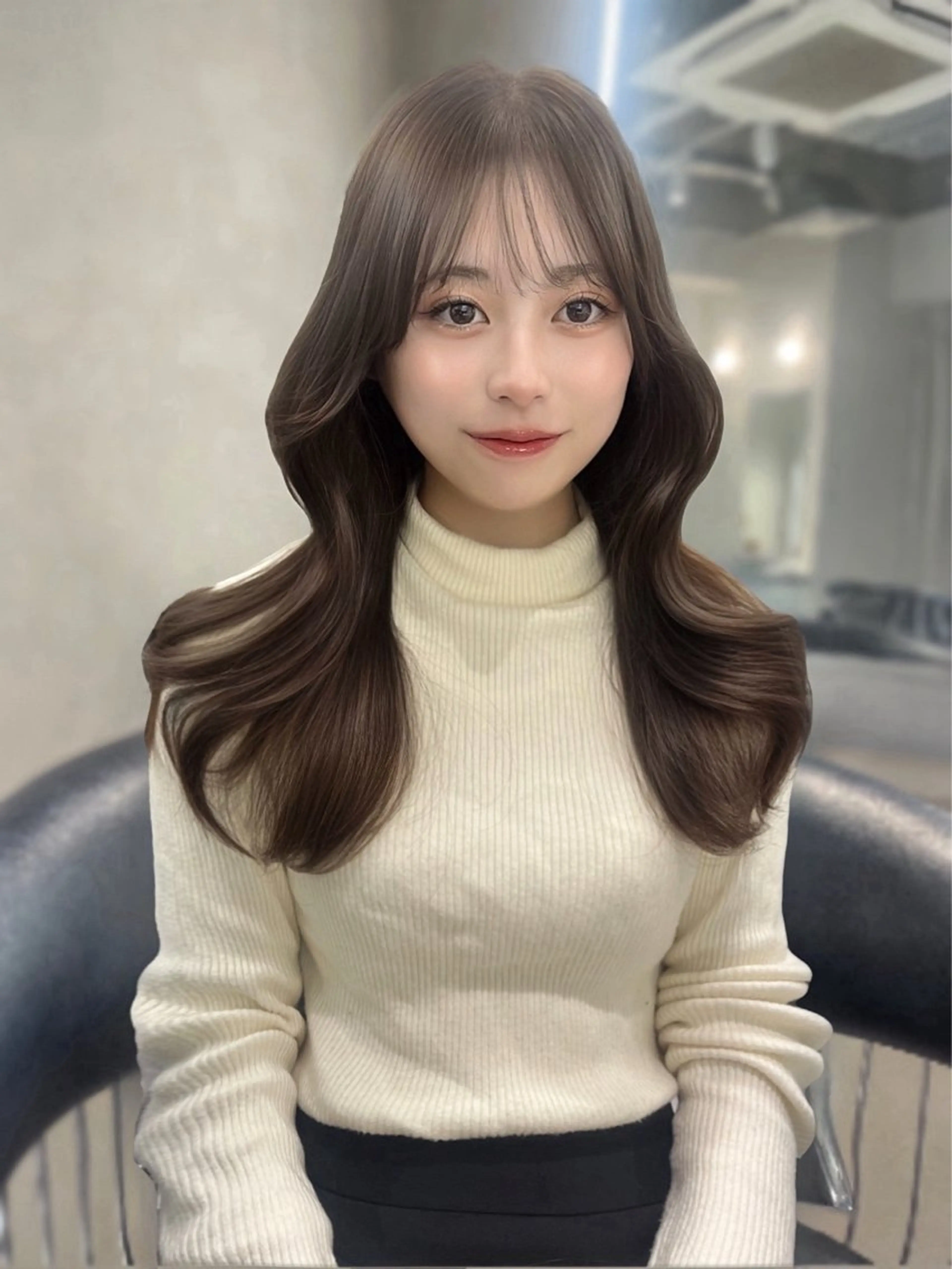 ミディアム 韓国メンズ特化 ダウン・毛流れパーマのヘアスタイル