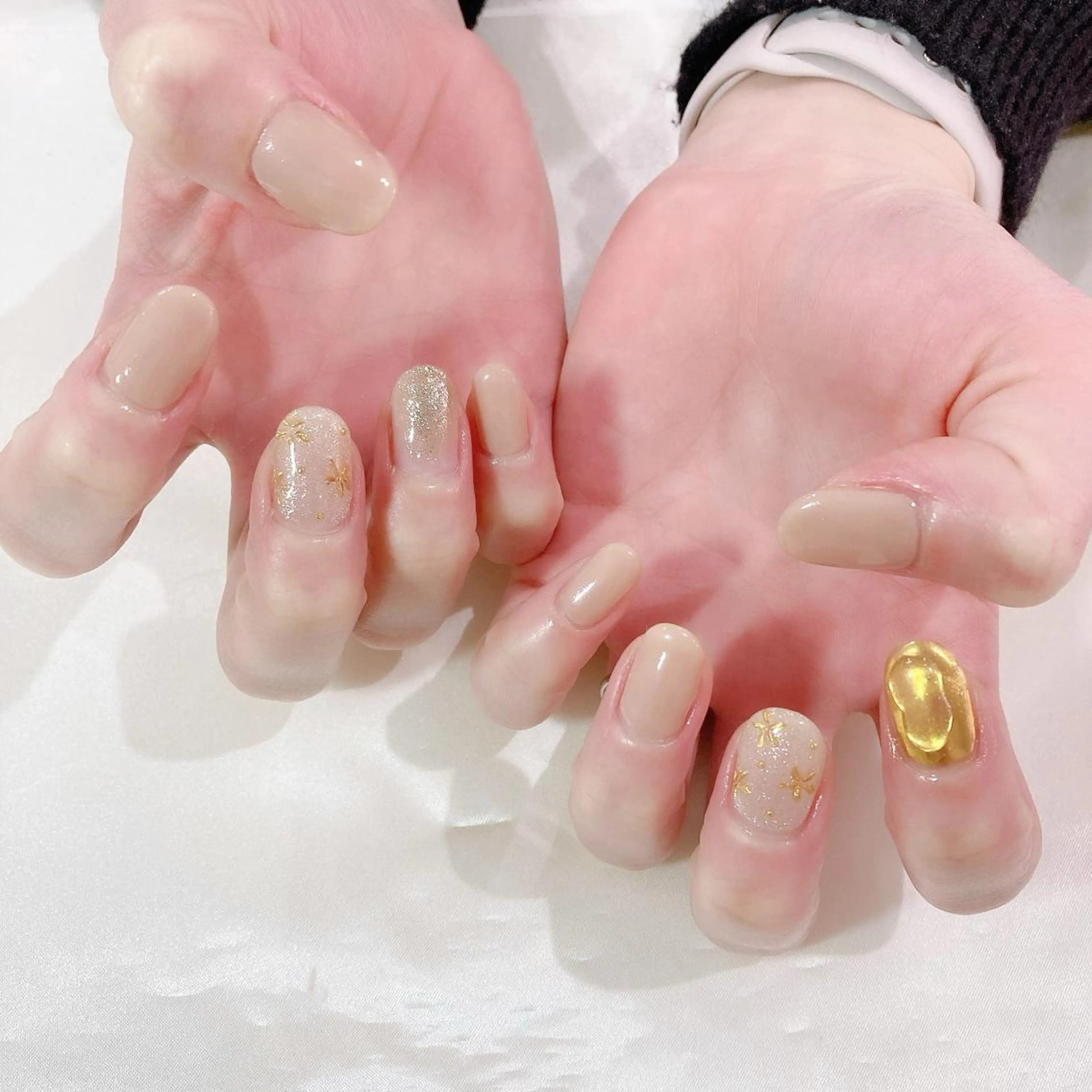 ネイル フラワーネイル ジェルネイル キラキラネイル ミラーネイル パラジェル ハンドネイル Nail Kのネイルデザイン