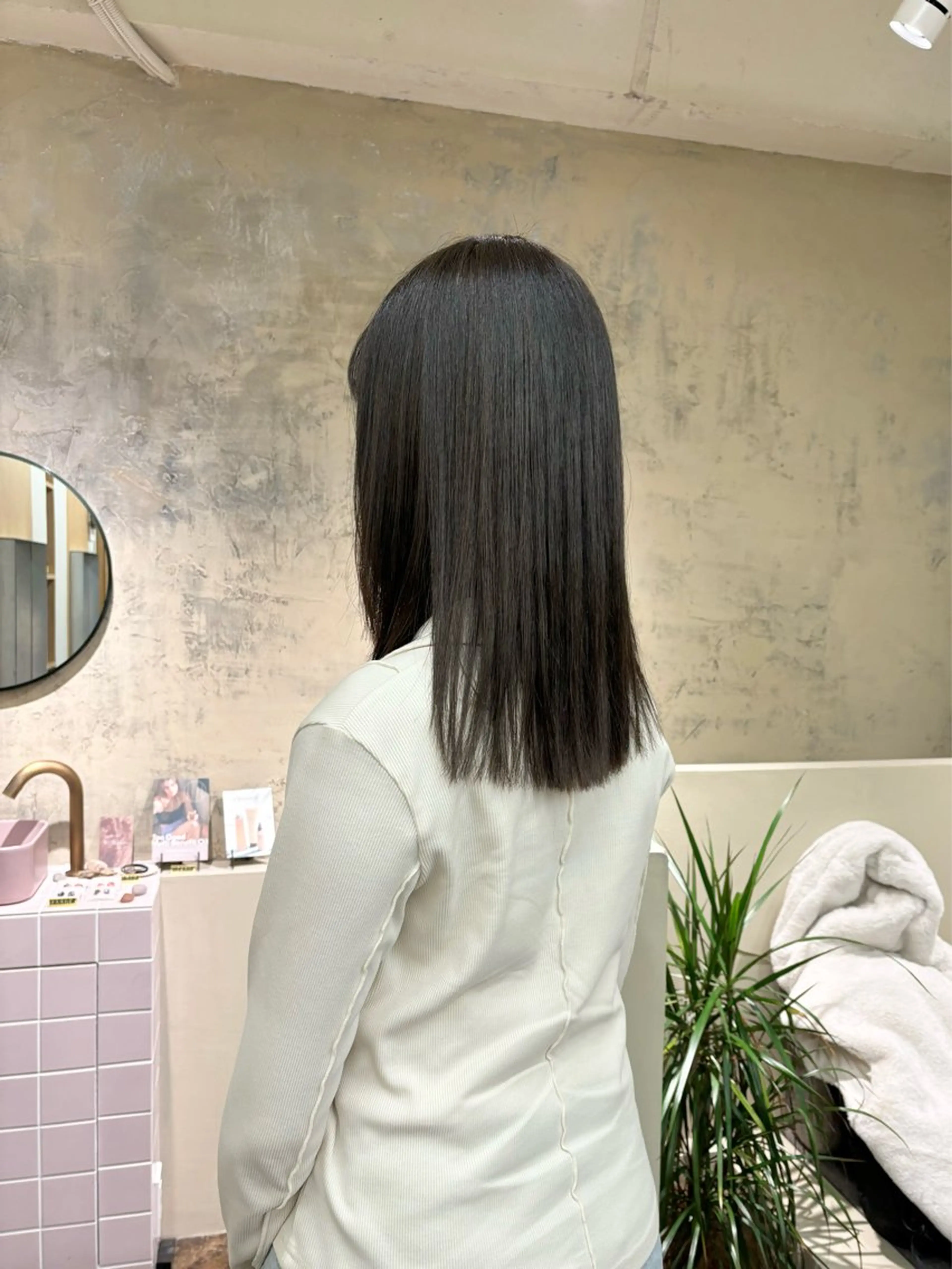 セミロング カラー 透明感カラー 武田美空🐇 ヘアアレンジ/カラーのヘアスタイル
