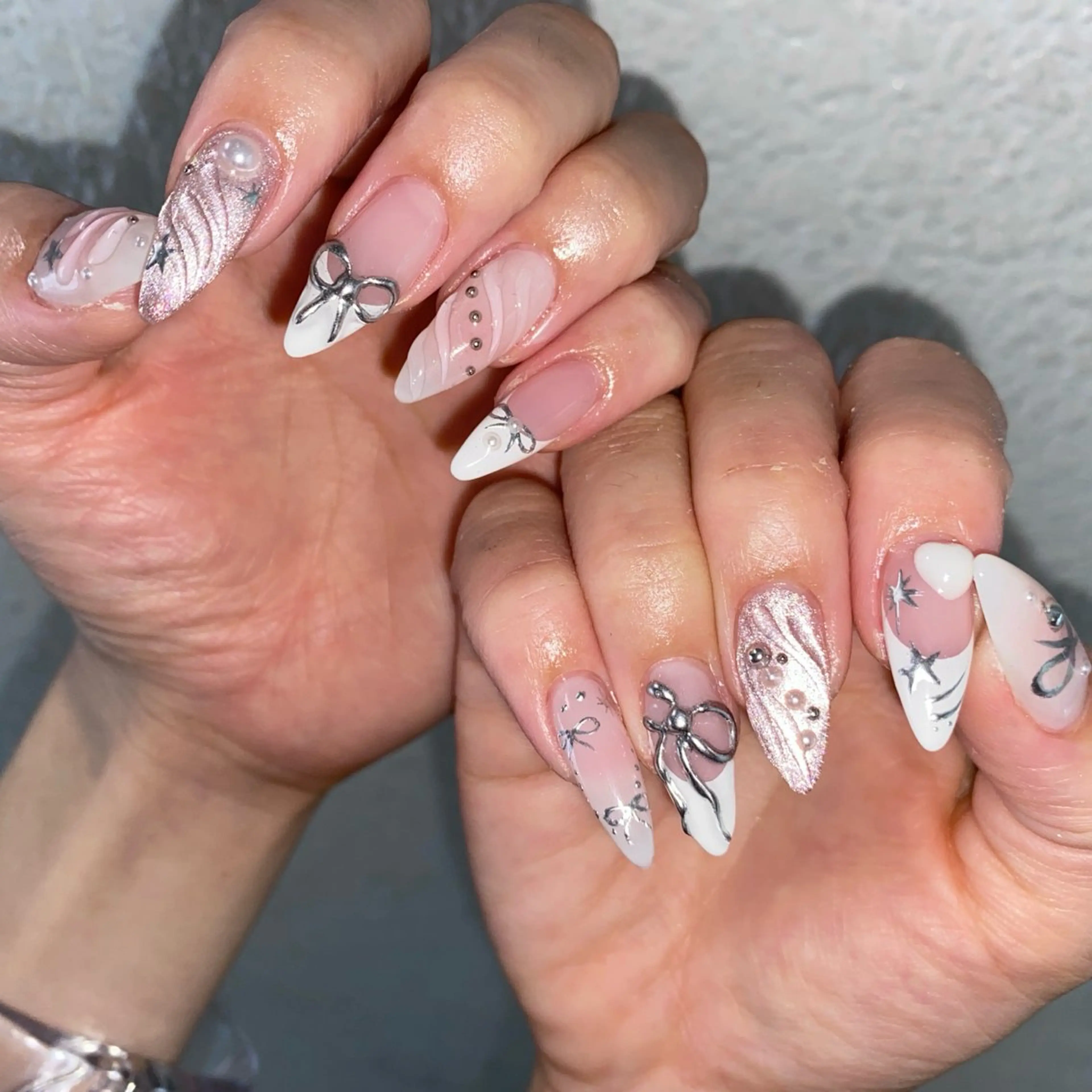 ネイル カジュアル チークネイル フットネイル フレンチネイル ジェルネイル ゆず Nail Salonのネイルデザイン