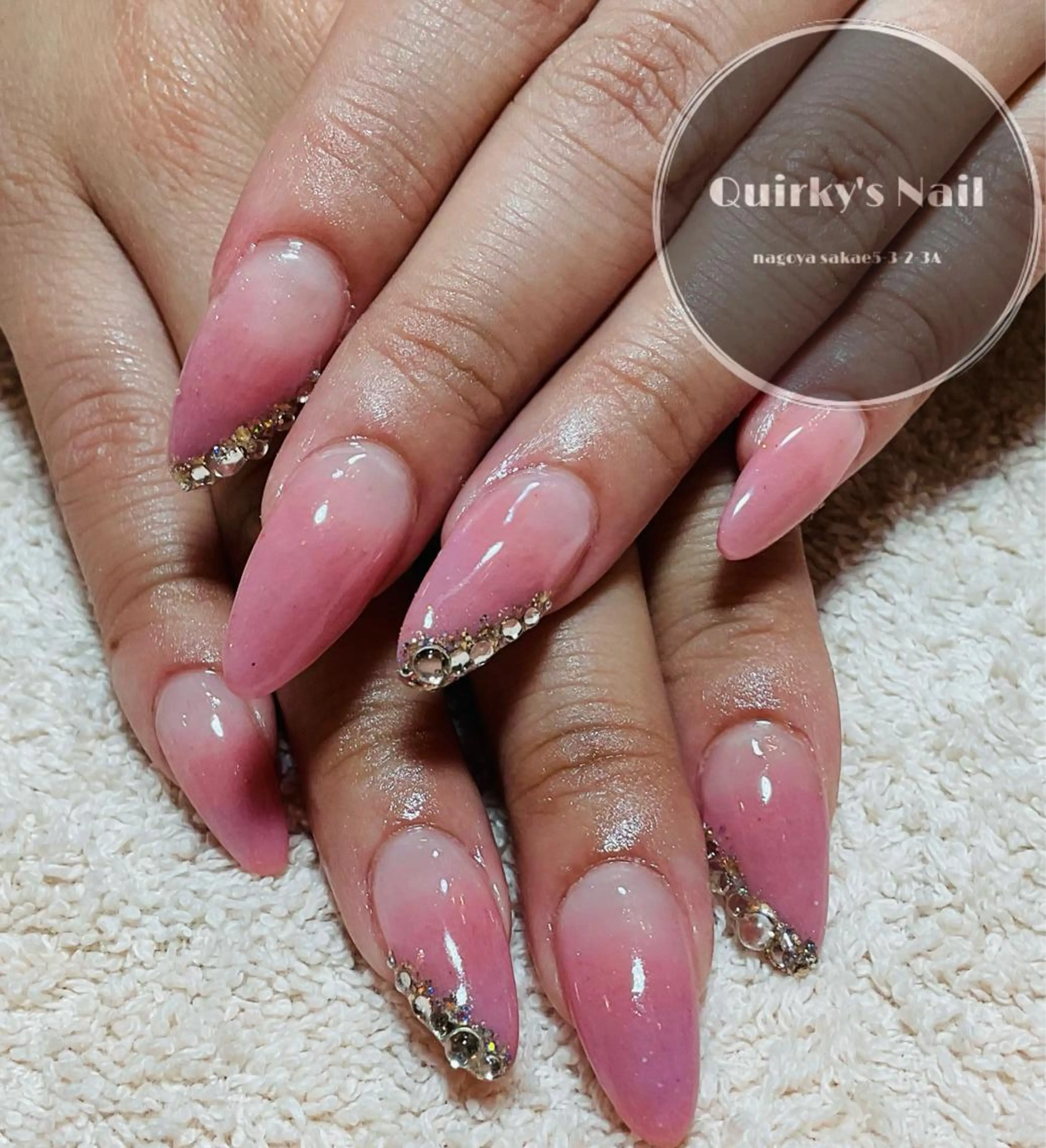 ネイル ピンク ピンクベージュ Quirky's Nail【栄店】のネイルデザイン